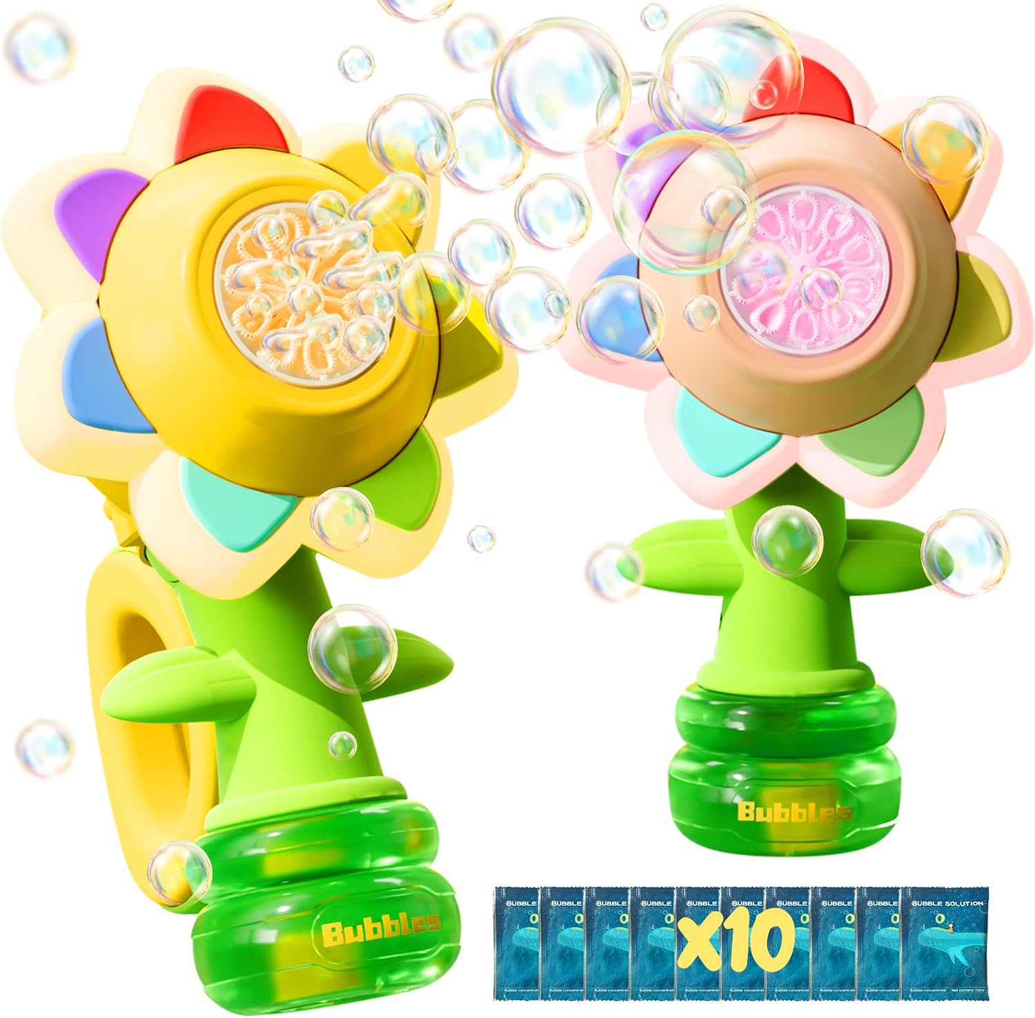 2 Kids Rechargeable Flower Bubble Guns