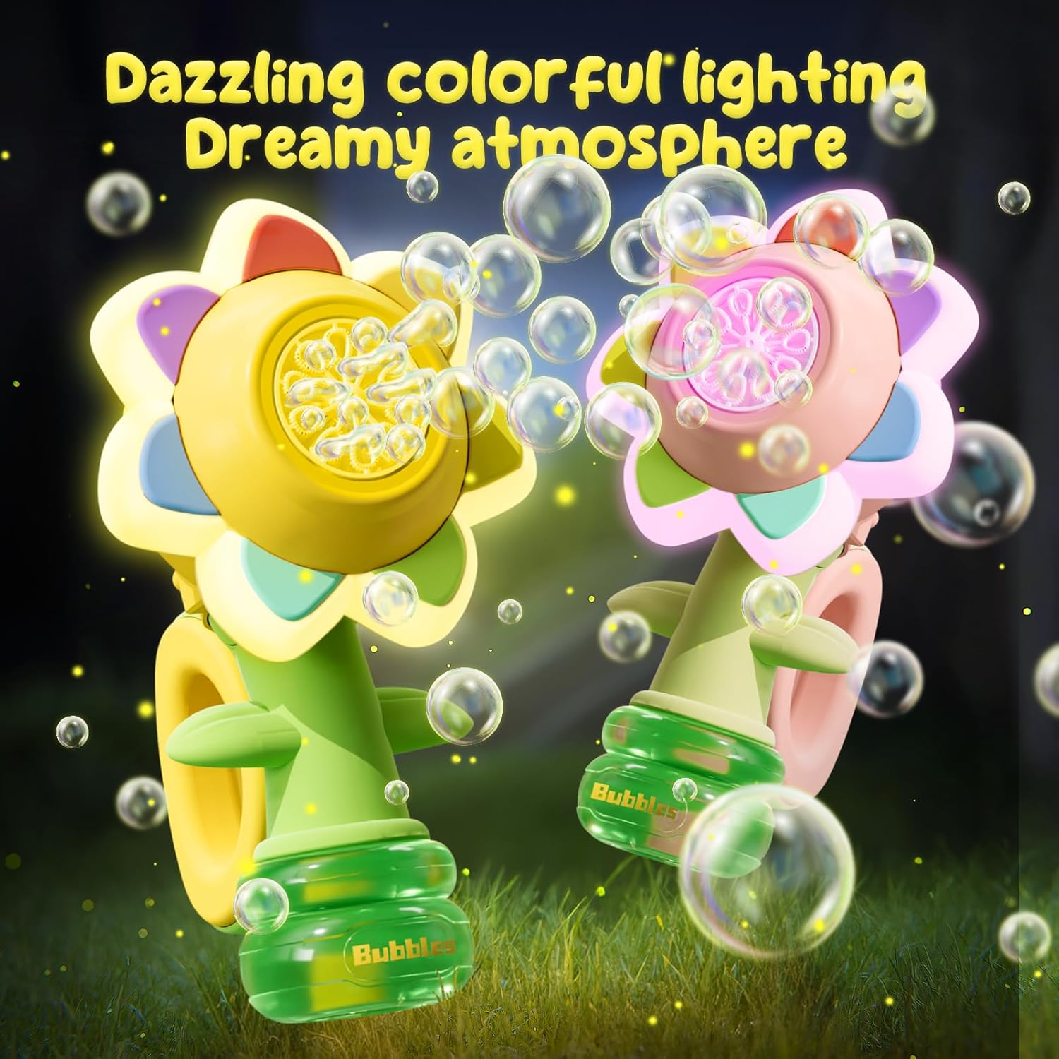 2 Kids Rechargeable Flower Bubble Guns