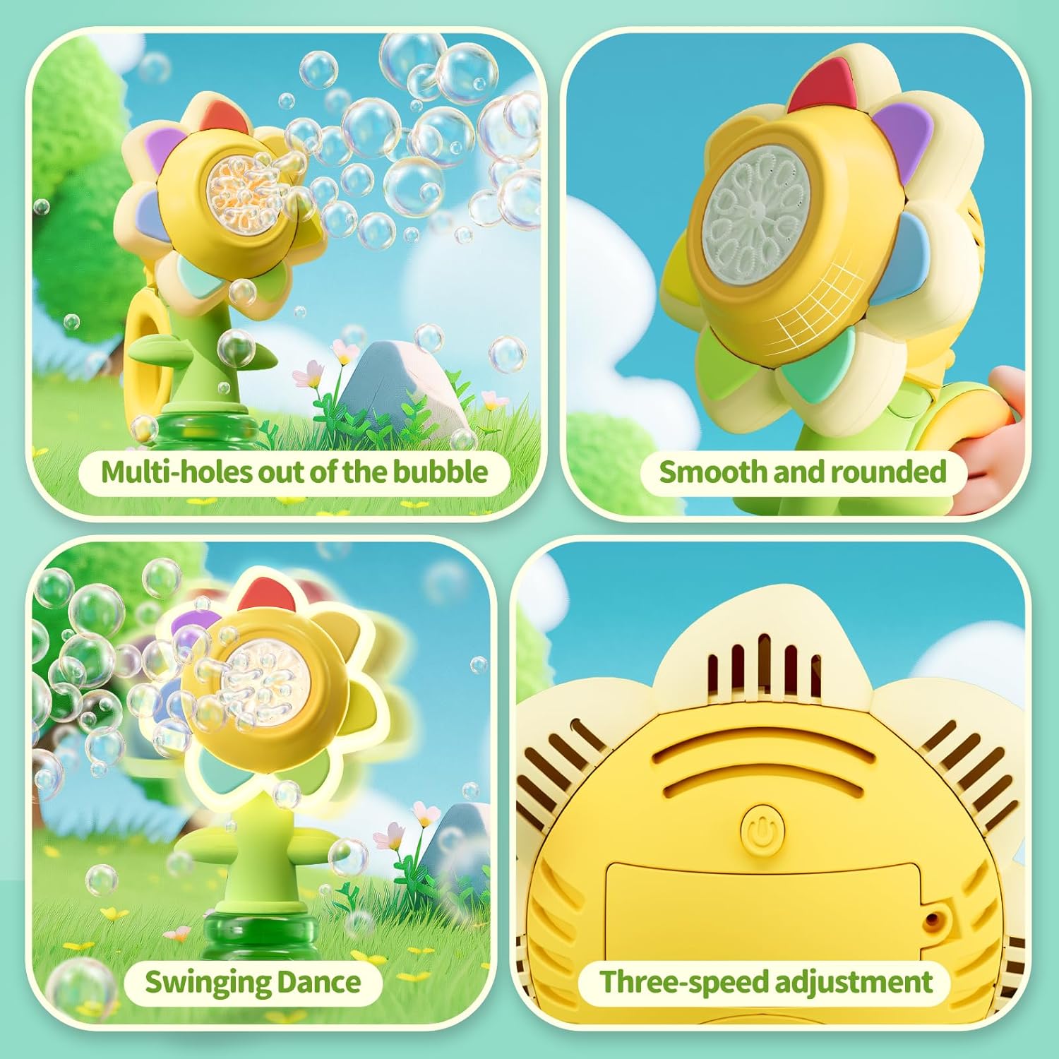 2 Kids Rechargeable Flower Bubble Guns