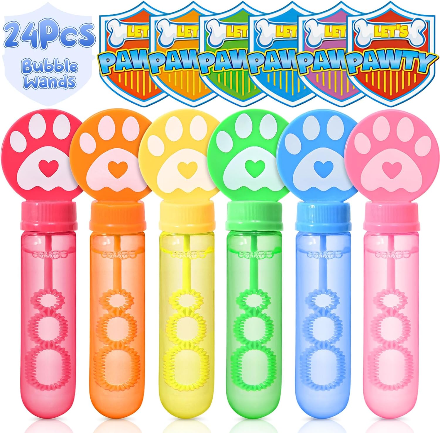 24 Paw Print Bubble Wand