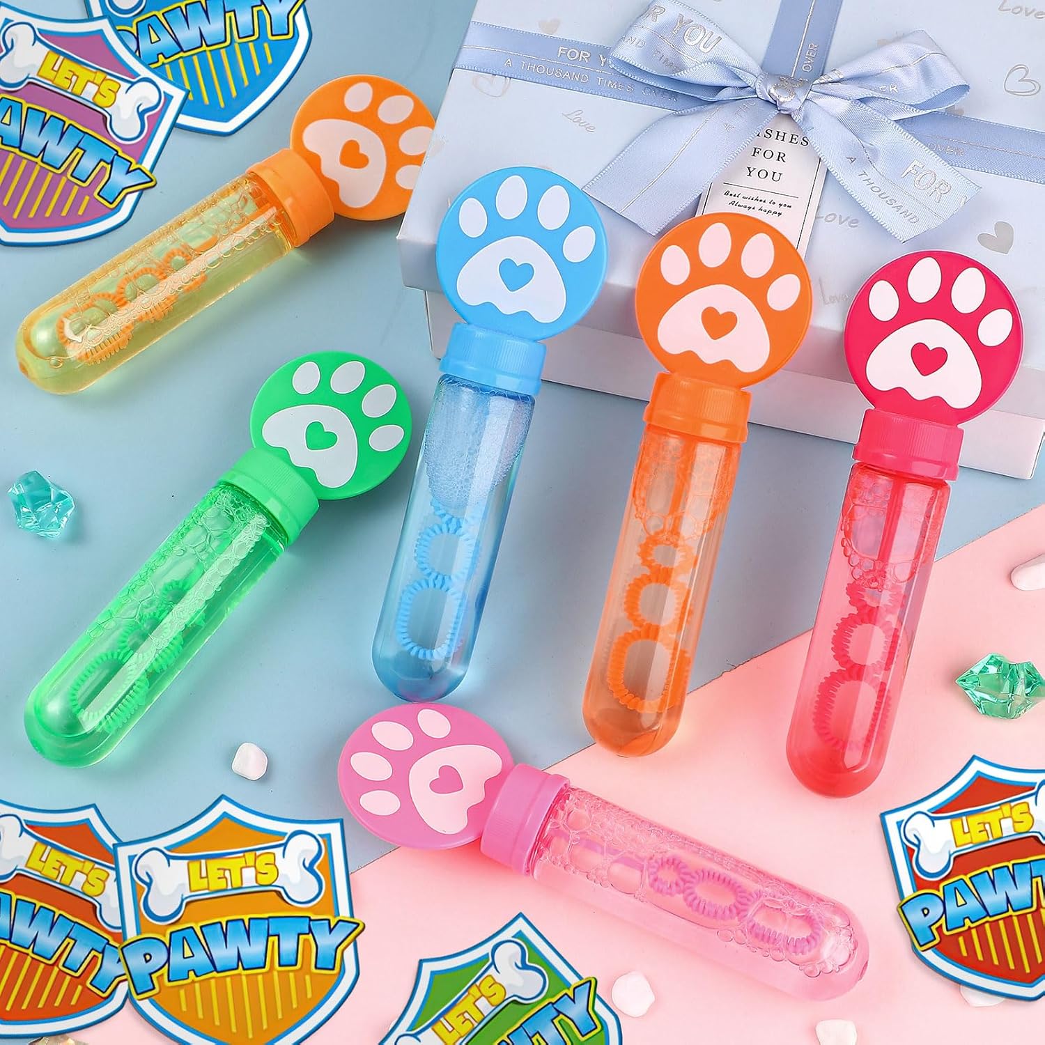 24 Paw Print Bubble Wand