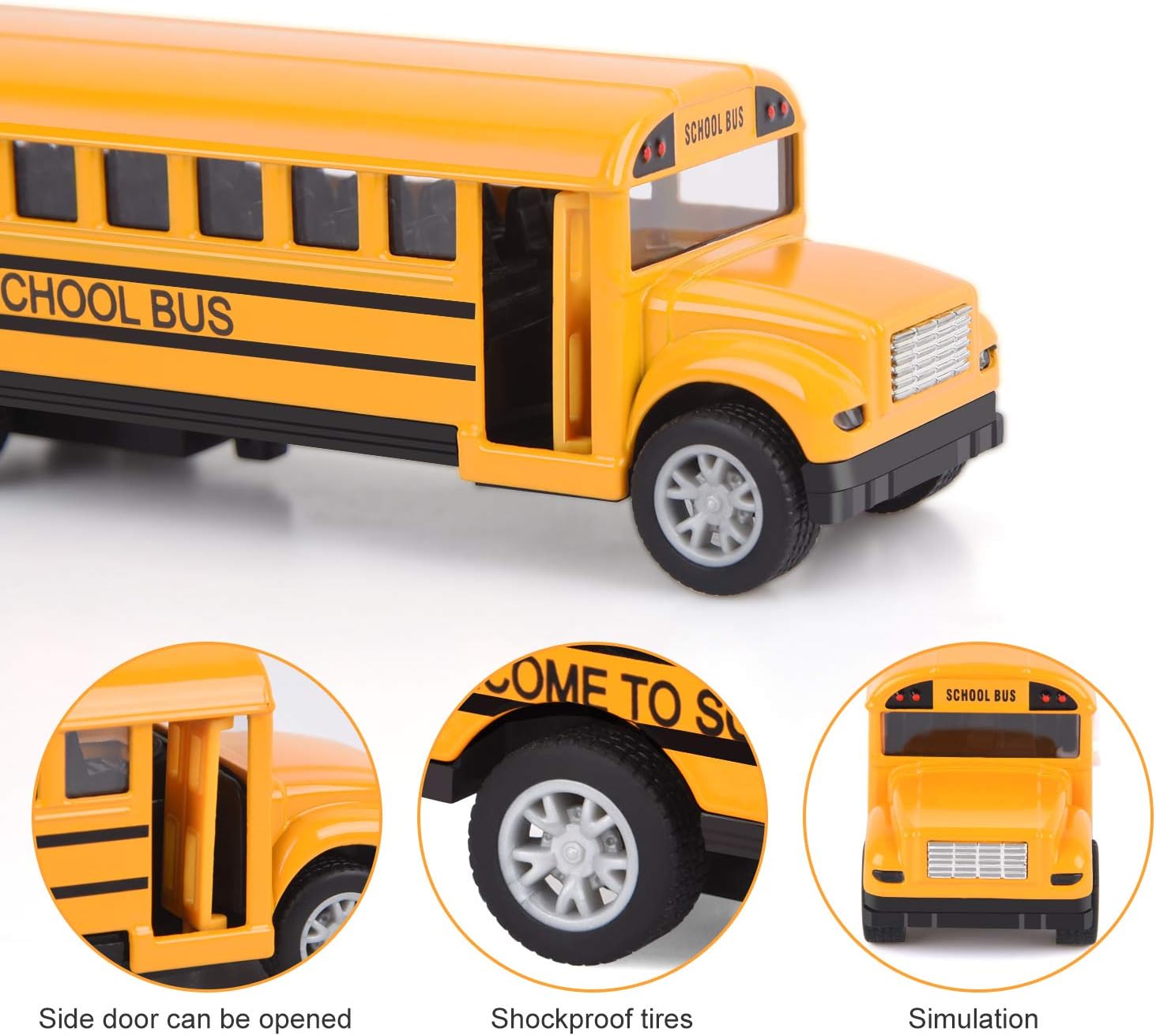 Toddler School Bus Toys, 5", 2 Sets