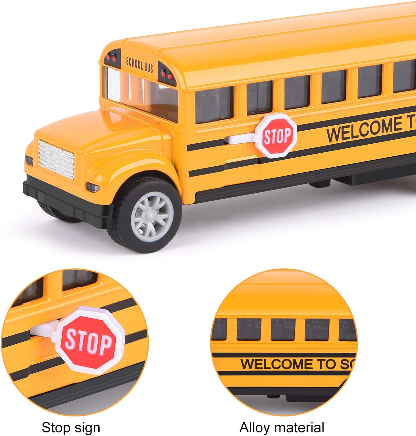 Toddler School Bus Toys, 5", 2 Sets