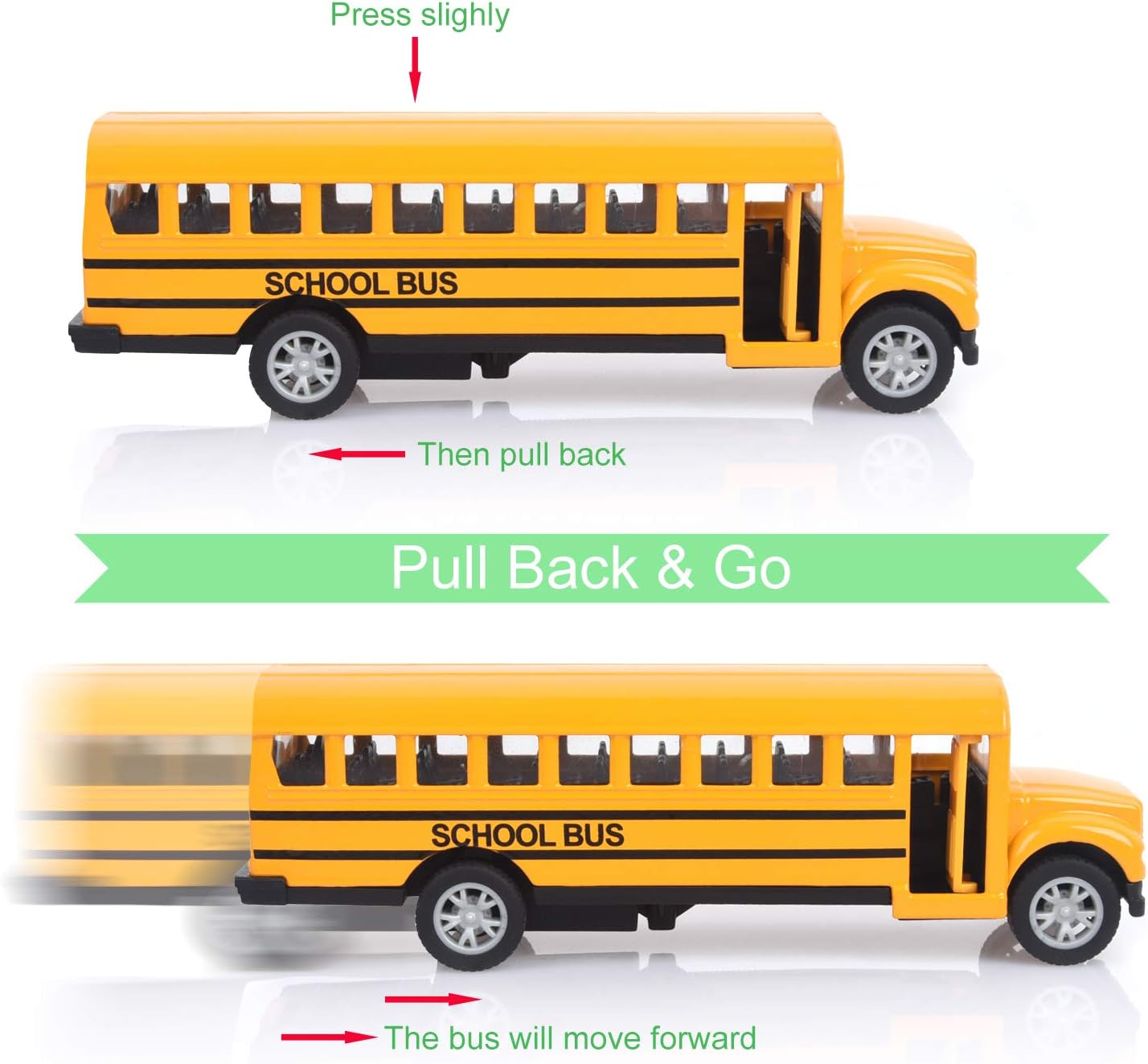 Toddler School Bus Toys, 5", 2 Sets