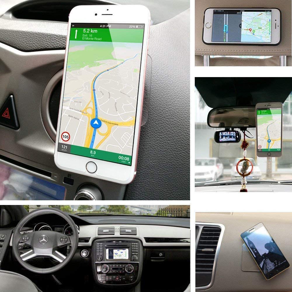 Non-Marking Super Sticky Gel Pad Non-Slip Double-Sided Grip Pad for Car Home Phone Glass Photo Holder, Easy to Removable, Washable Reusable Design, 10 Pack (Transparent)