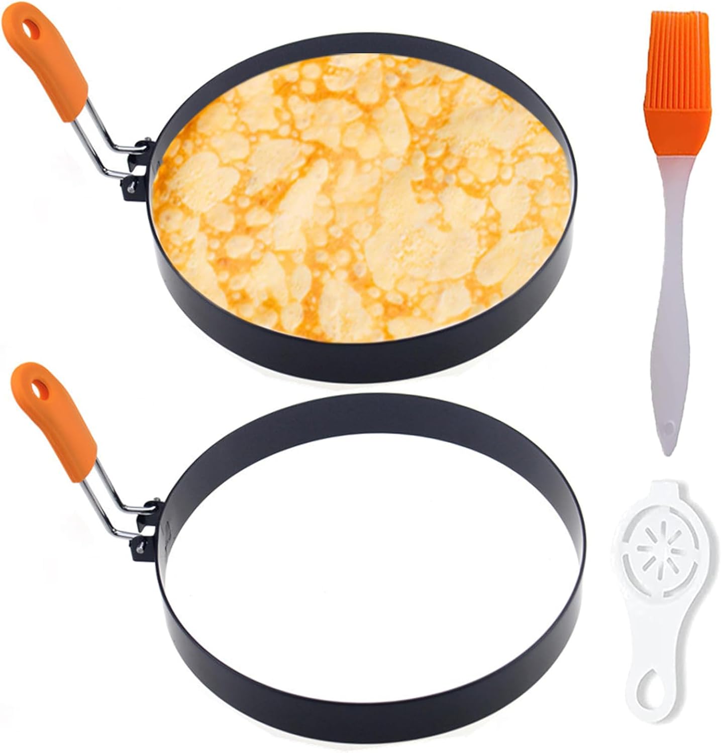 6 Pieces Round Cake Ring Mould,7.62cm Stainless Steel Mousse Mould,Mini Pancake Pastry Dessert Baking Ring Mould