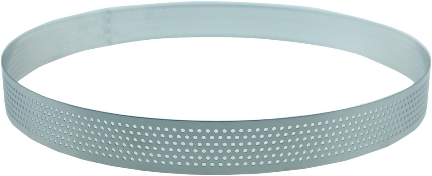 Keewah round pierced tart ring, 9 inches (about 22.9 cm), stainless steel