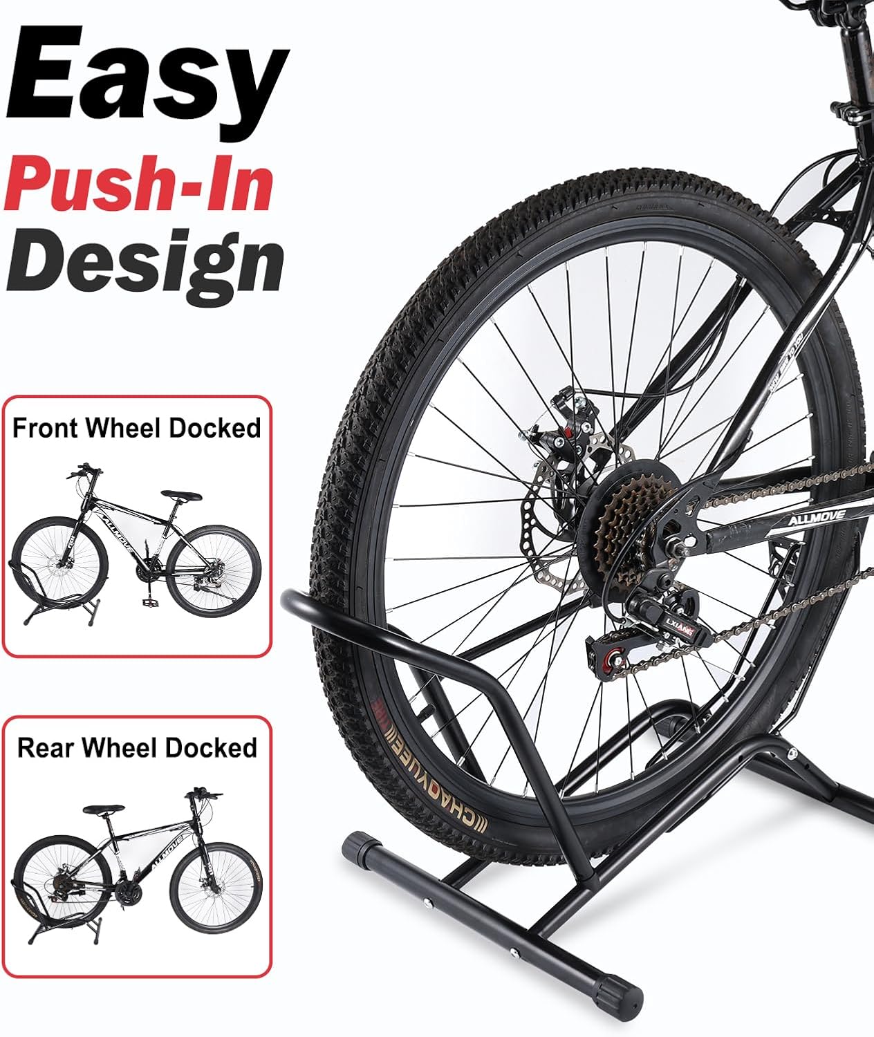 Up to 3.74" Wide Tire Bike Rack, Indoor Storage Holder