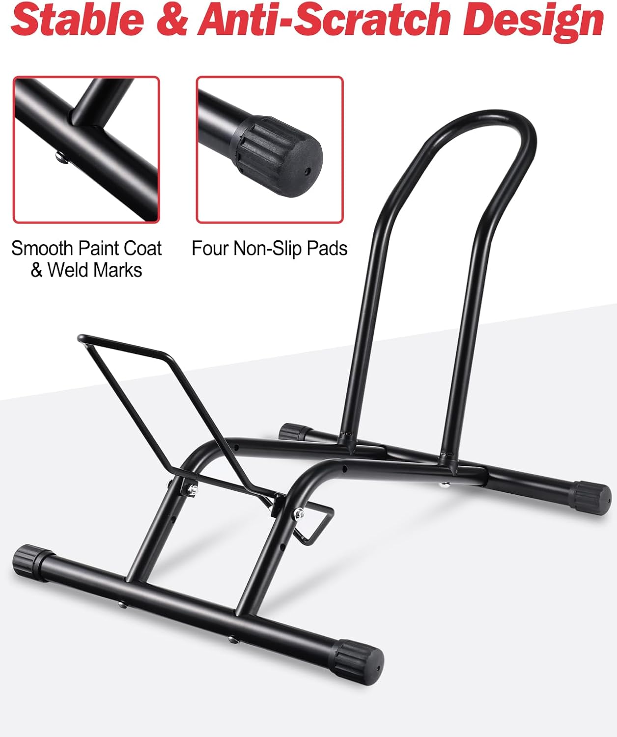 Up to 3.74" Wide Tire Bike Rack, Indoor Storage Holder