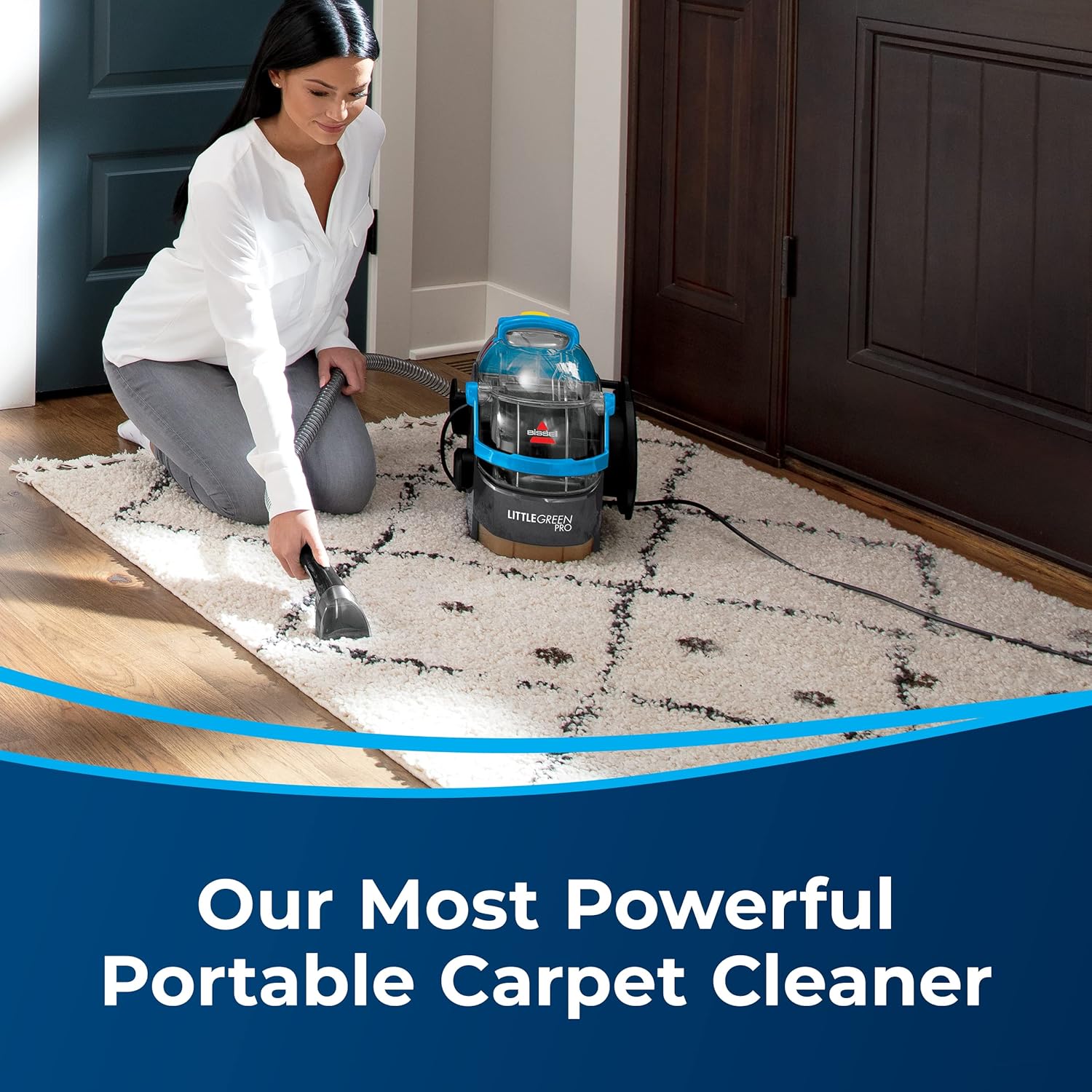 Bissell Little Green Pro Portable Carpet and Upholstery Cleaner and Auto/Car Detailer with Deep Stain Tool, 3-inch (Approx. 7.6 cm) Tough Stain Tool, Plus Two 8-Ounce (Approx. 226.8 grams) Trial-Size Formulas, 3194