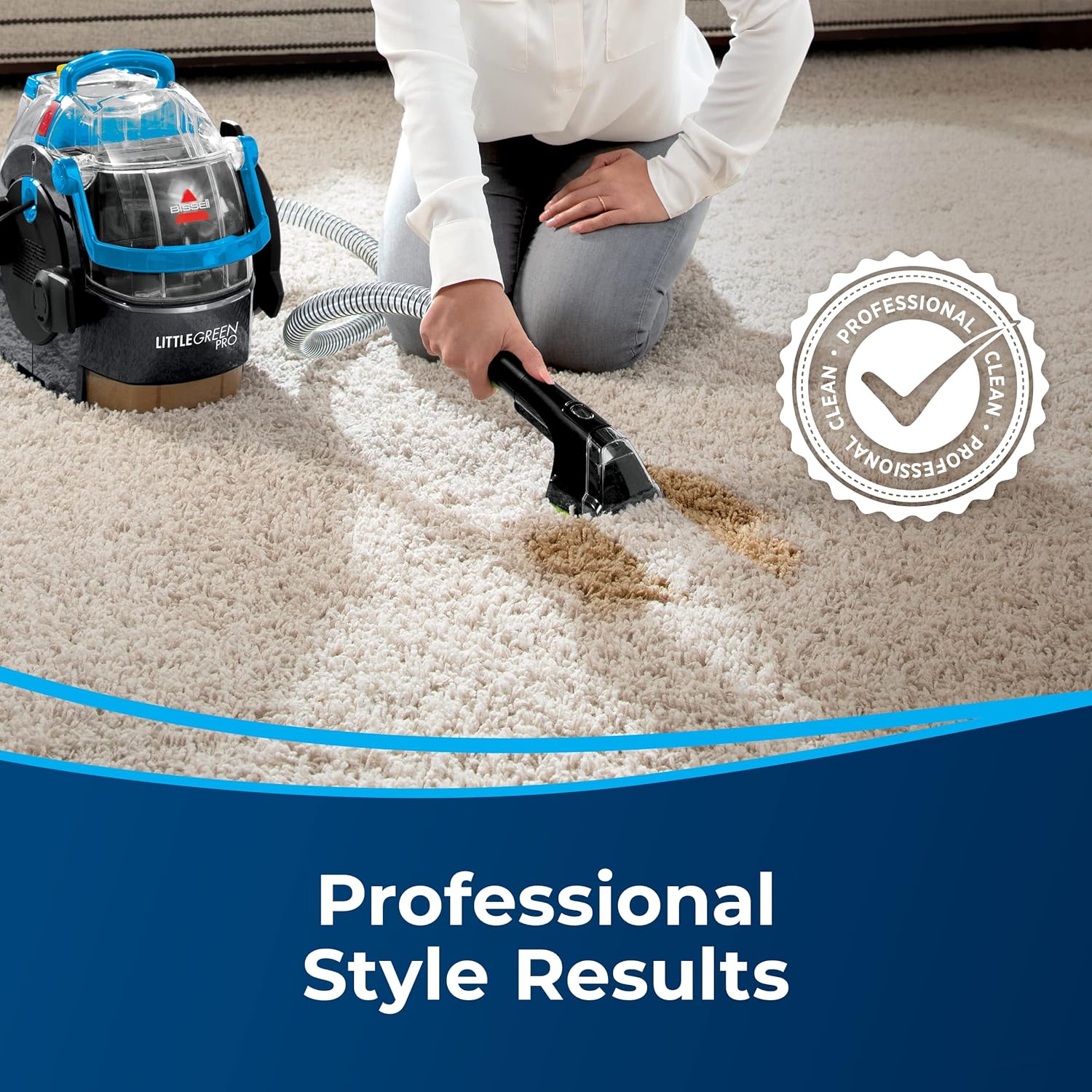 Bissell Little Green Pro Portable Carpet and Upholstery Cleaner and Auto/Car Detailer with Deep Stain Tool, 3-inch (Approx. 7.6 cm) Tough Stain Tool, Plus Two 8-Ounce (Approx. 226.8 grams) Trial-Size Formulas, 3194
