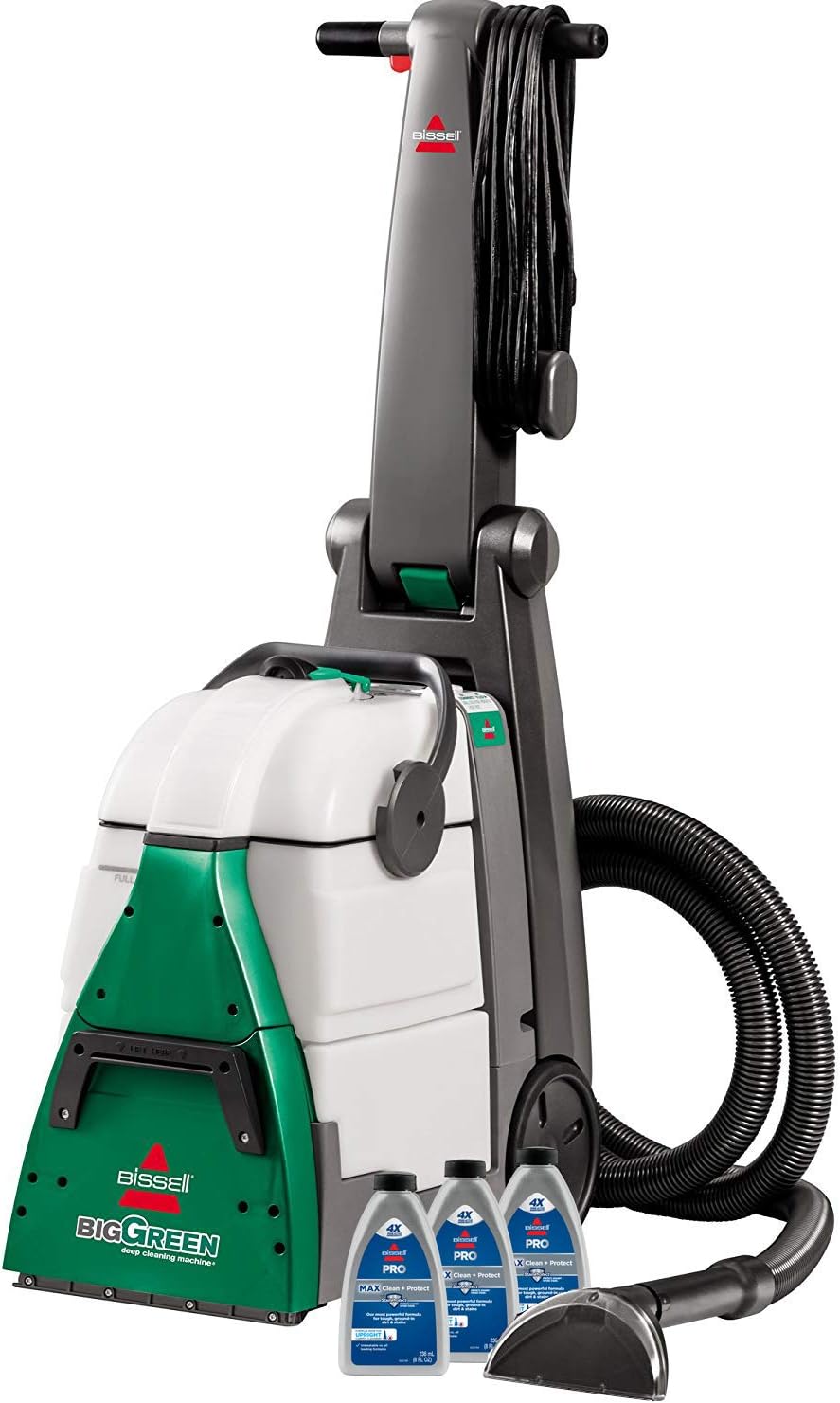 BISSELL? Big Green? Professional Carpet Cleaner with XL DirtLifter Power Brush, 9-inch (approx. 22.9 cm) Extension Hose, 6-inch (approx. 15.2 cm) Tough Stain Tool, Includes BISSELL PRO MAX Formula with Stain Guard Technology