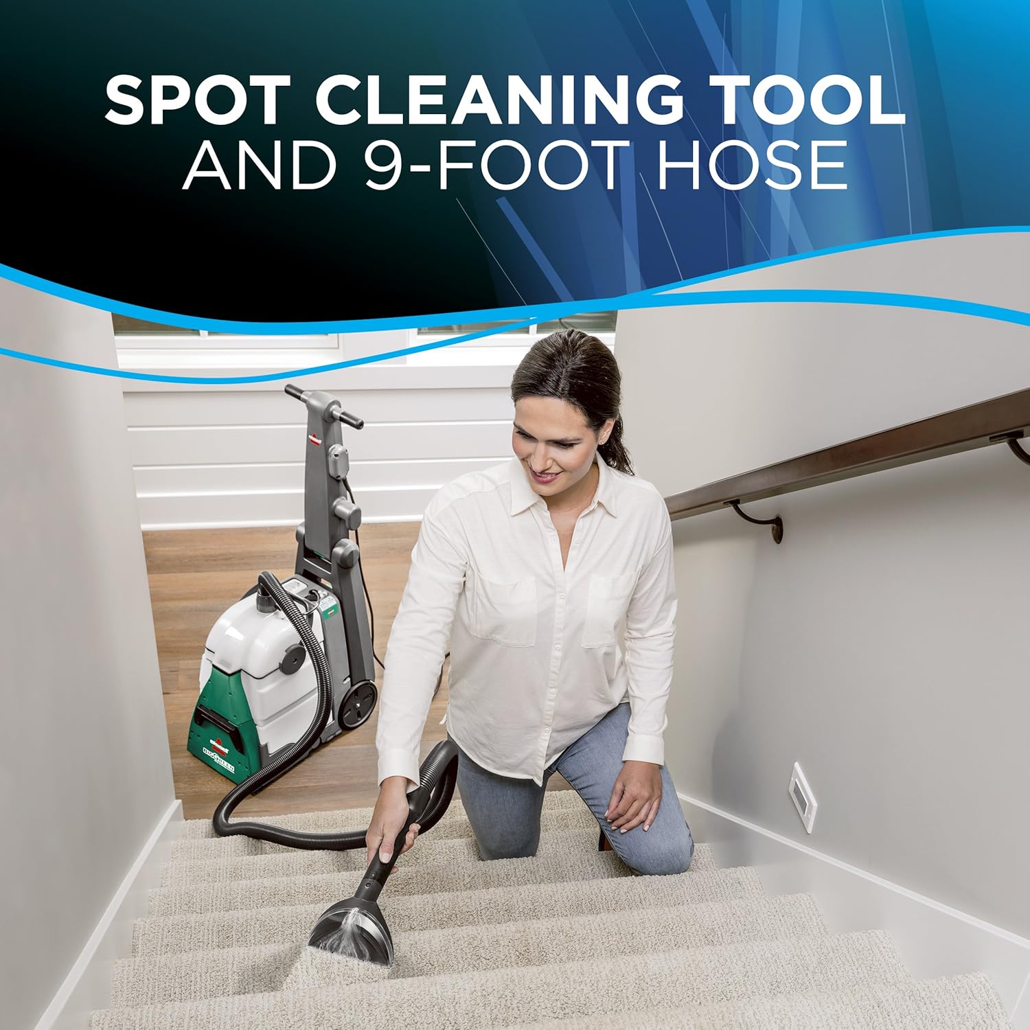 BISSELL? Big Green? Professional Carpet Cleaner with XL DirtLifter Power Brush, 9-inch (approx. 22.9 cm) Extension Hose, 6-inch (approx. 15.2 cm) Tough Stain Tool, Includes BISSELL PRO MAX Formula with Stain Guard Technology