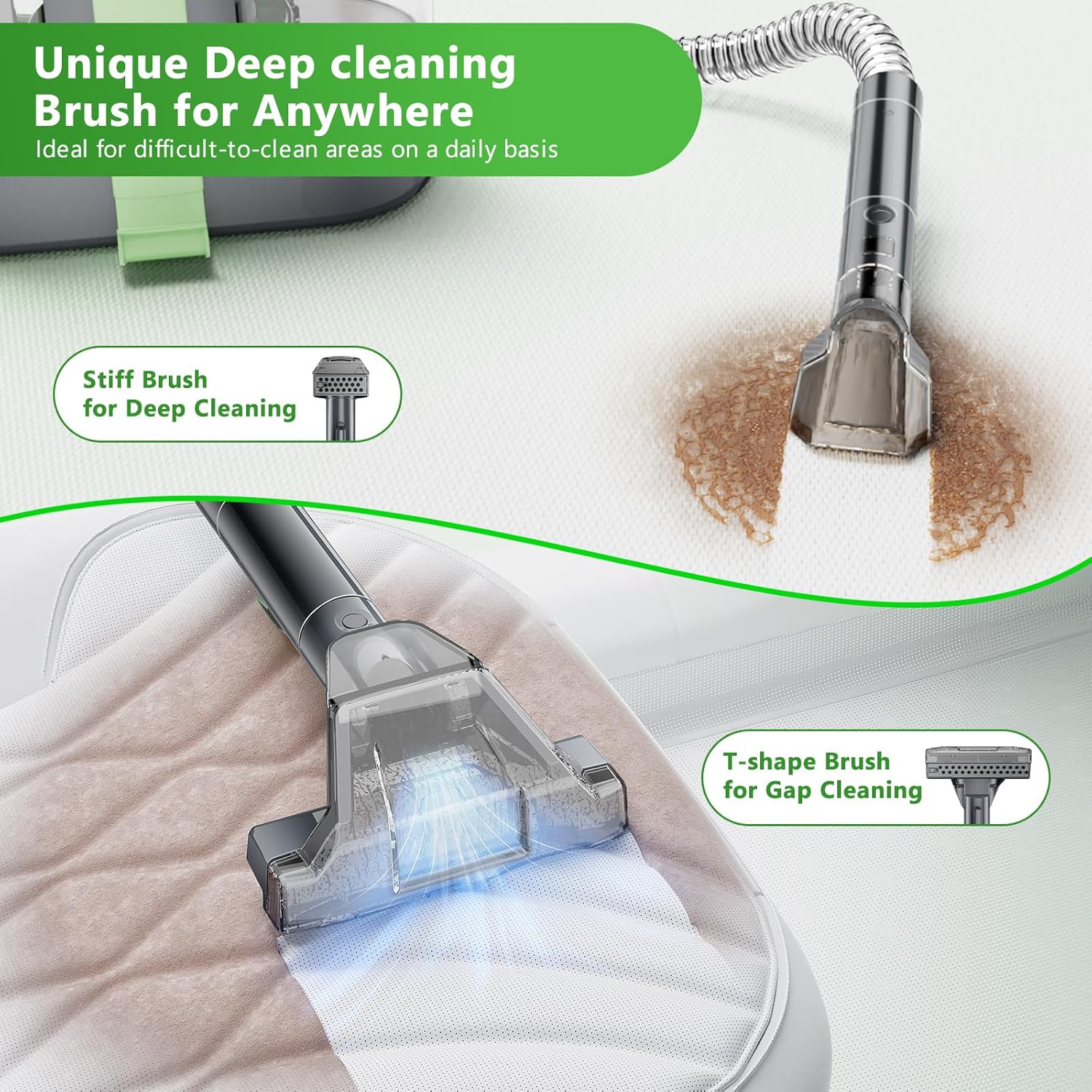 Carpet Cleaner,18Kpa Portable Carpet Spot and Upholstery Cleaner,500W Powerful Suction Deep Sofa Cleaner with Handle for Pet Stains, Sofas, Car Seats, Furniture