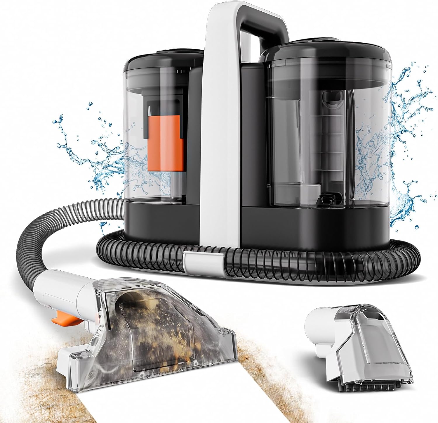 Omeser Portable Carpet Cleaner,Upholstery Carpet Cleaner,Stain Cleaner for Pets,Powerful Deep Stain Remover,450W Brushless Motor for Sofas,Carpets,Pets,Car Seats,Black
