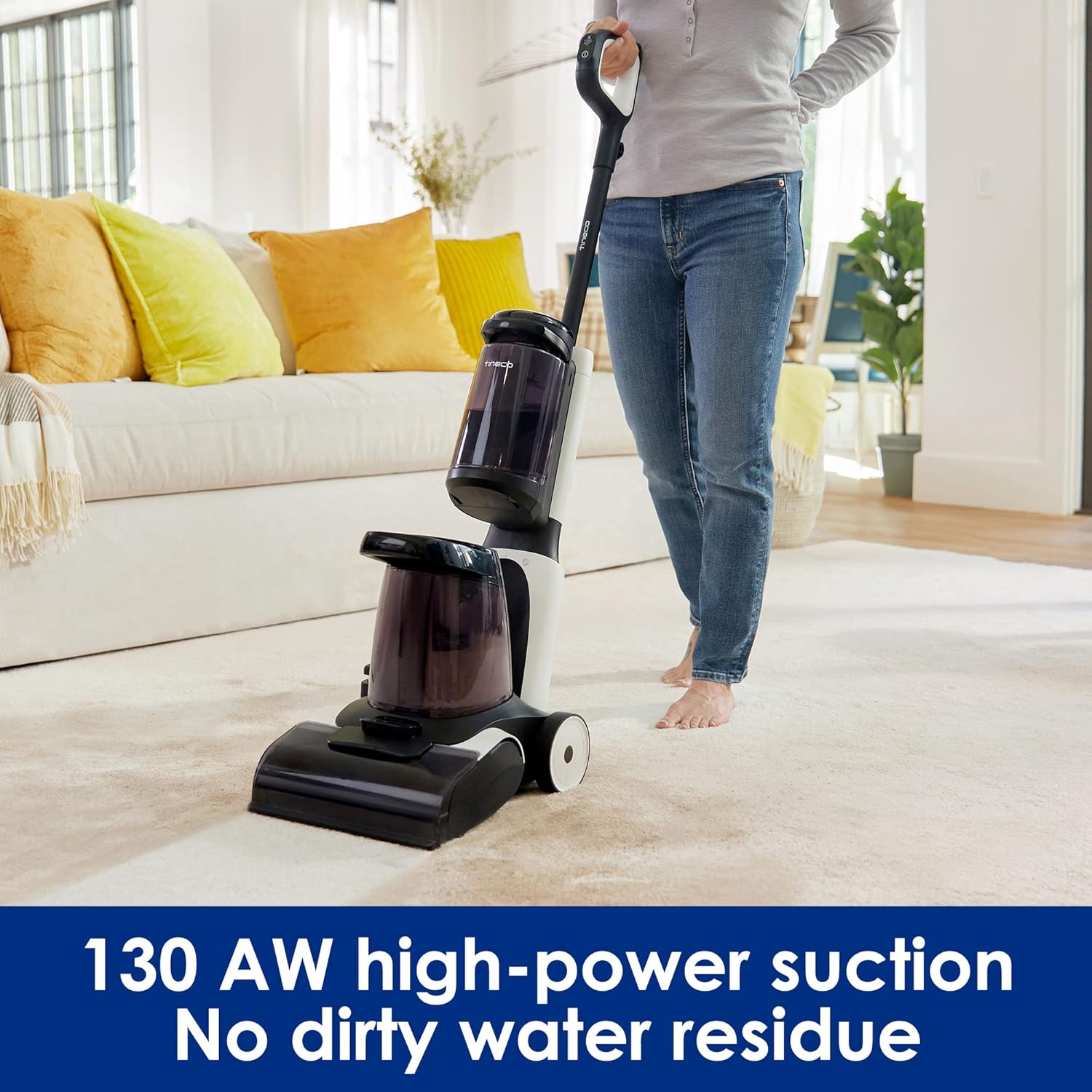 Tineco Carpet ONE Smart Carpet Cleaner, Lightweight Carpet Shampoo and Portable Upholstery Cleaner with LED Display, Pet Carpet Cleaner with App Connection, Voice Prompts
