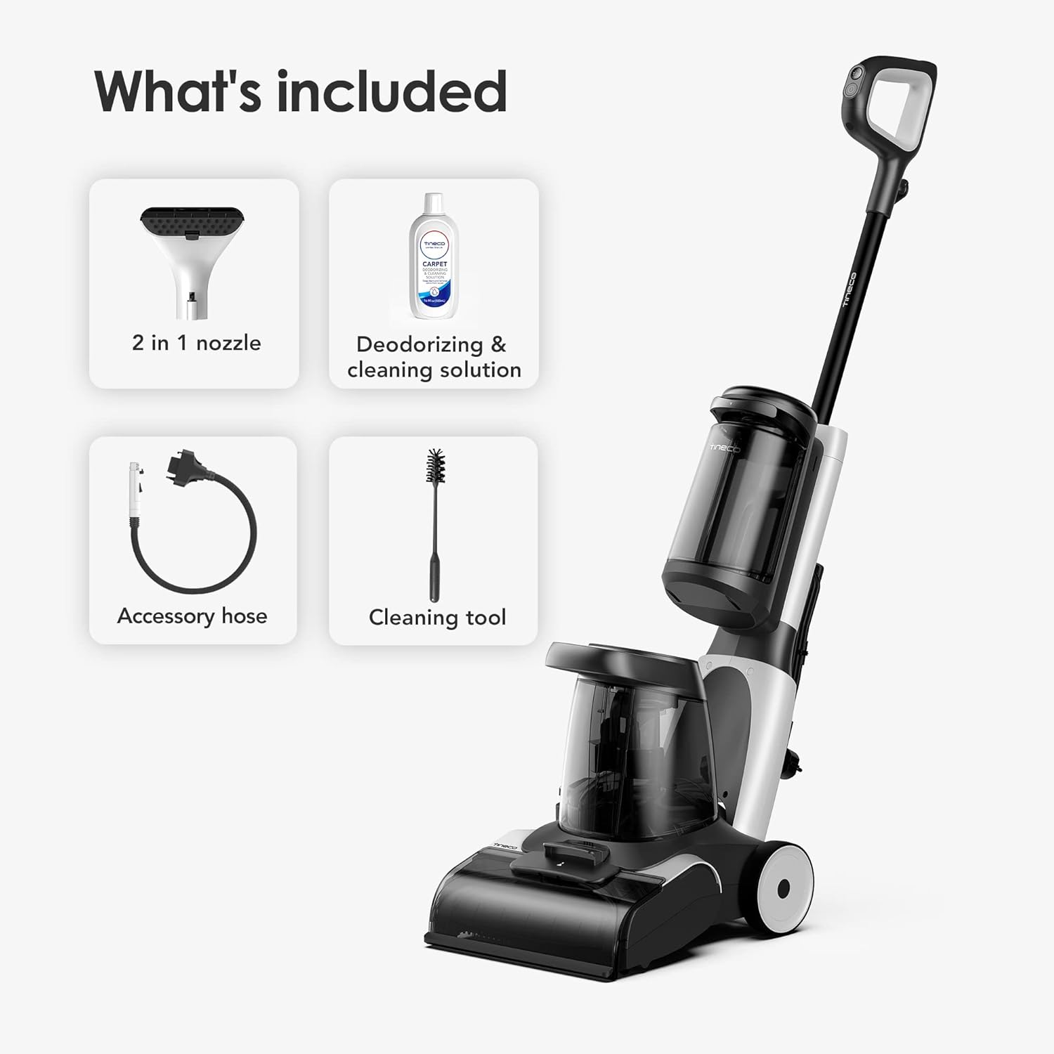 Tineco Carpet ONE Smart Carpet Cleaner, Lightweight Carpet Shampoo and Portable Upholstery Cleaner with LED Display, Pet Carpet Cleaner with App Connection, Voice Prompts