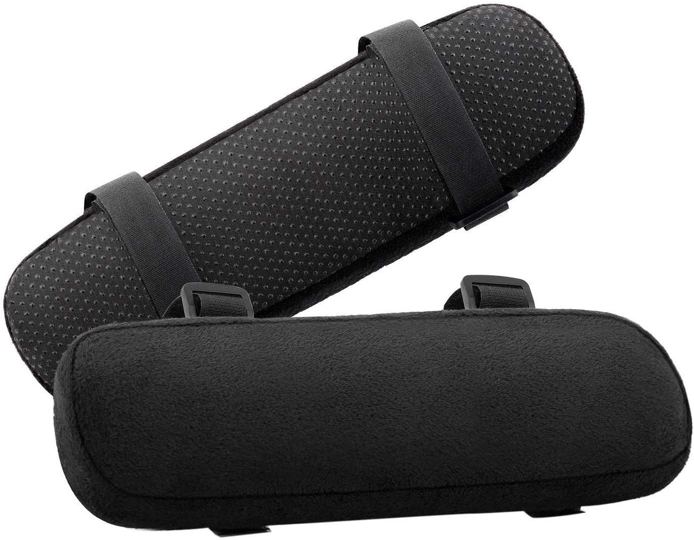 MOSISO Chair Armrest Pads (2-Pack),Memory Foam Home/Office Chair Armrest Gloves Comfortable Computer Gaming Elbow Pads Removable Washable Elbow Support Forearm Pressure Relief,Black