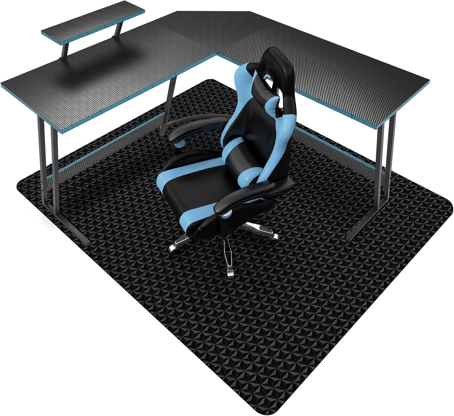 Office Chair Mat for Hard Floors,SALLOUS 63" x 51" Large Office Chair Mat, Gaming Chair Mat for Hardwood Floors, Multi-Purpose Floor Protector Desk and Chair Mat for Home Office (Black)