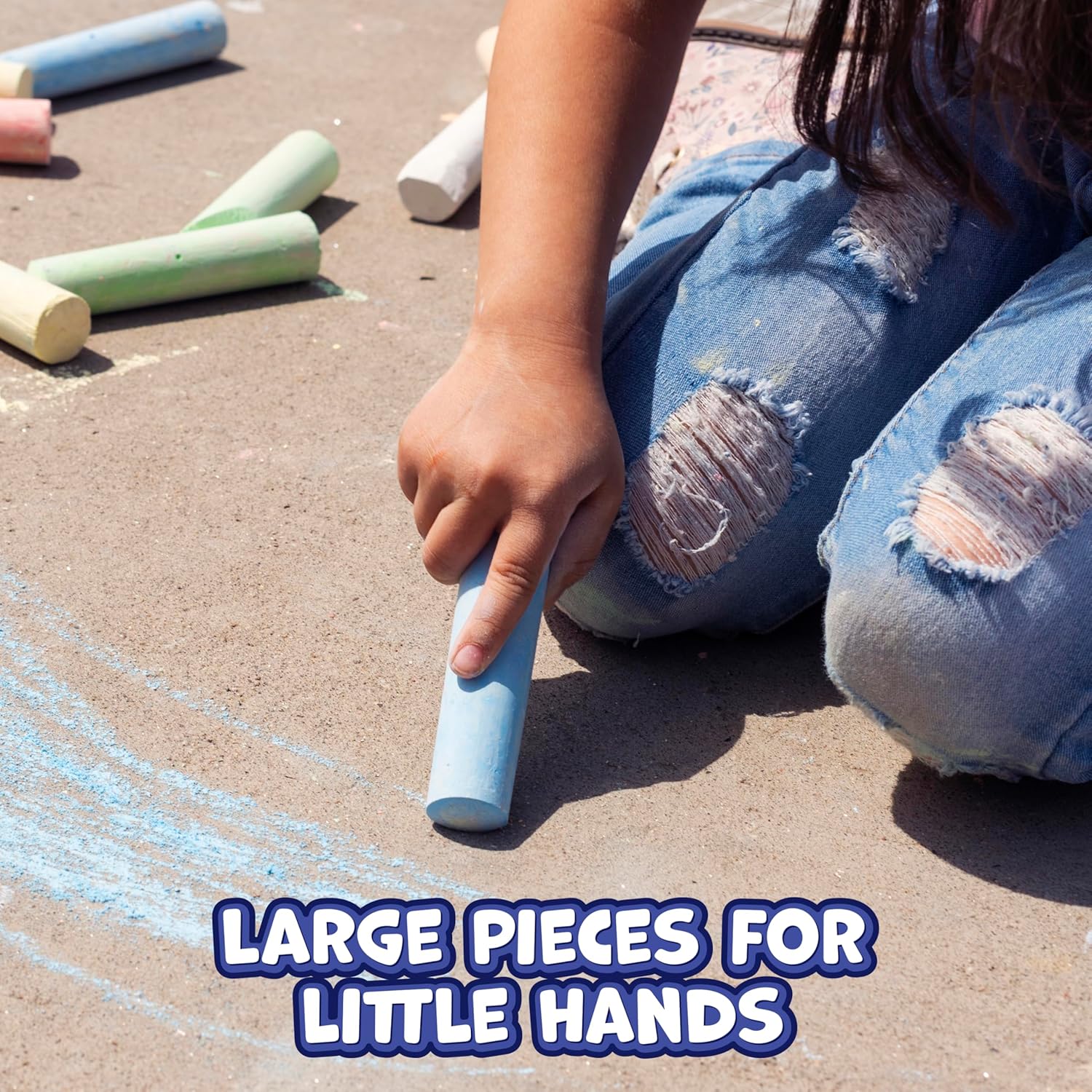 20 Pack Jumbo Sidewalk Chalk Set, 9 Colors