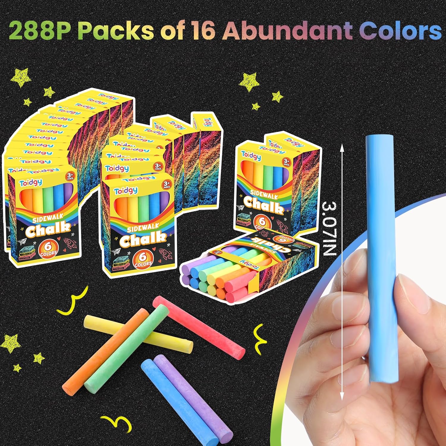 288 Mini Chalk Set for Kids (24 Boxes), 5 Colors