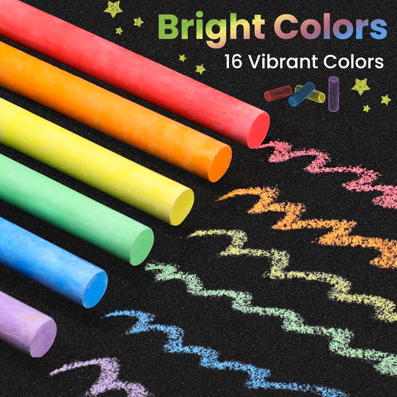 288 Mini Chalk Set for Kids (24 Boxes), 5 Colors