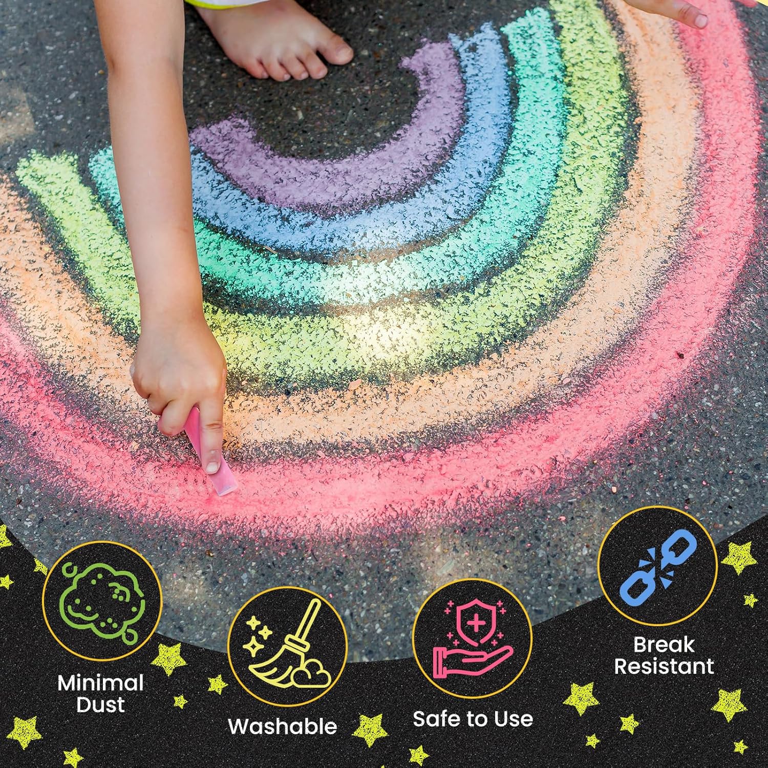 288 Mini Chalk Set for Kids (24 Boxes), 5 Colors