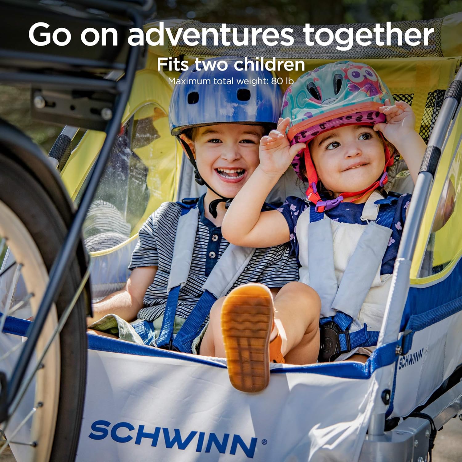 Children's Bike Trailer, Single/Double Seat, Sun Canopy