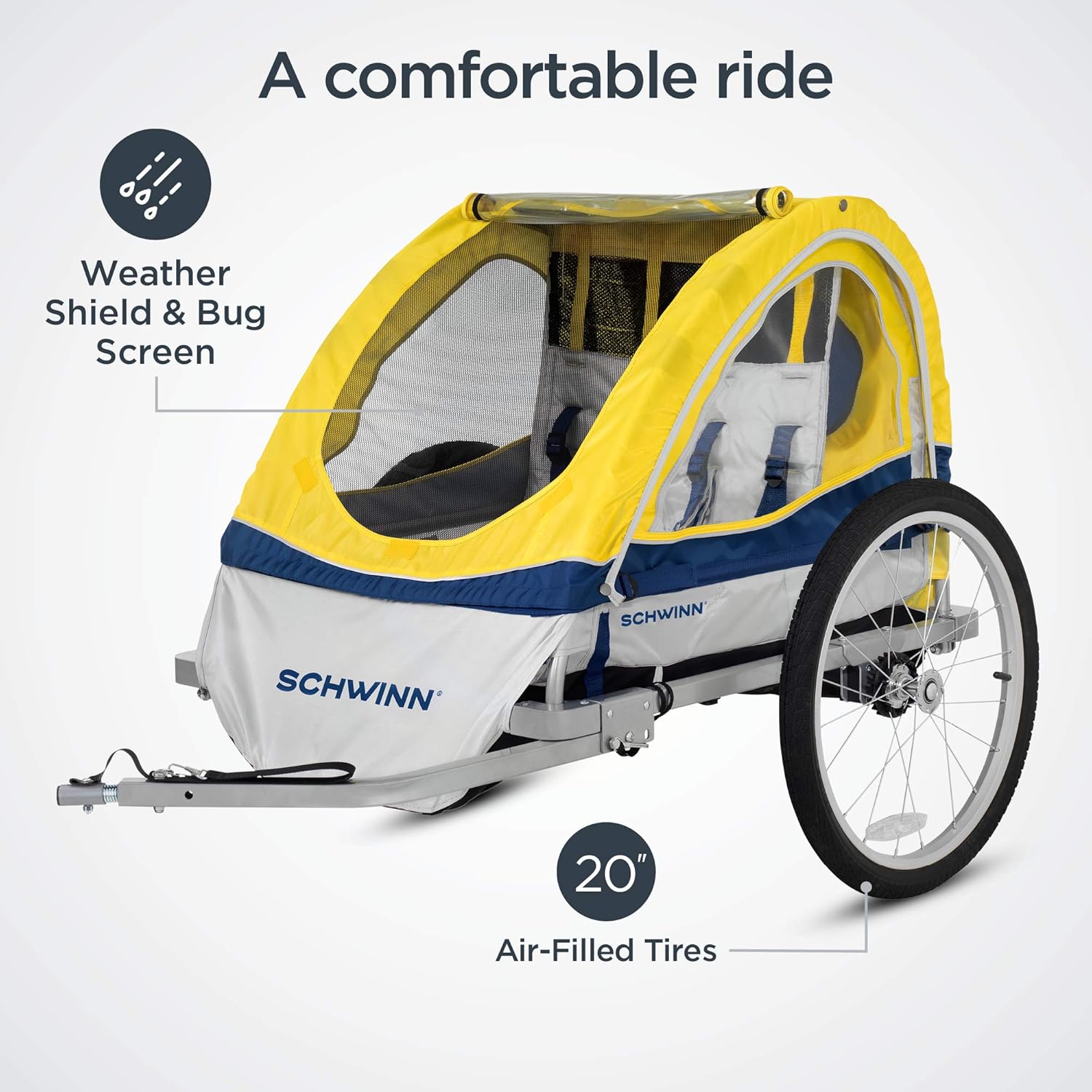 Children's Bike Trailer, Single/Double Seat, Sun Canopy