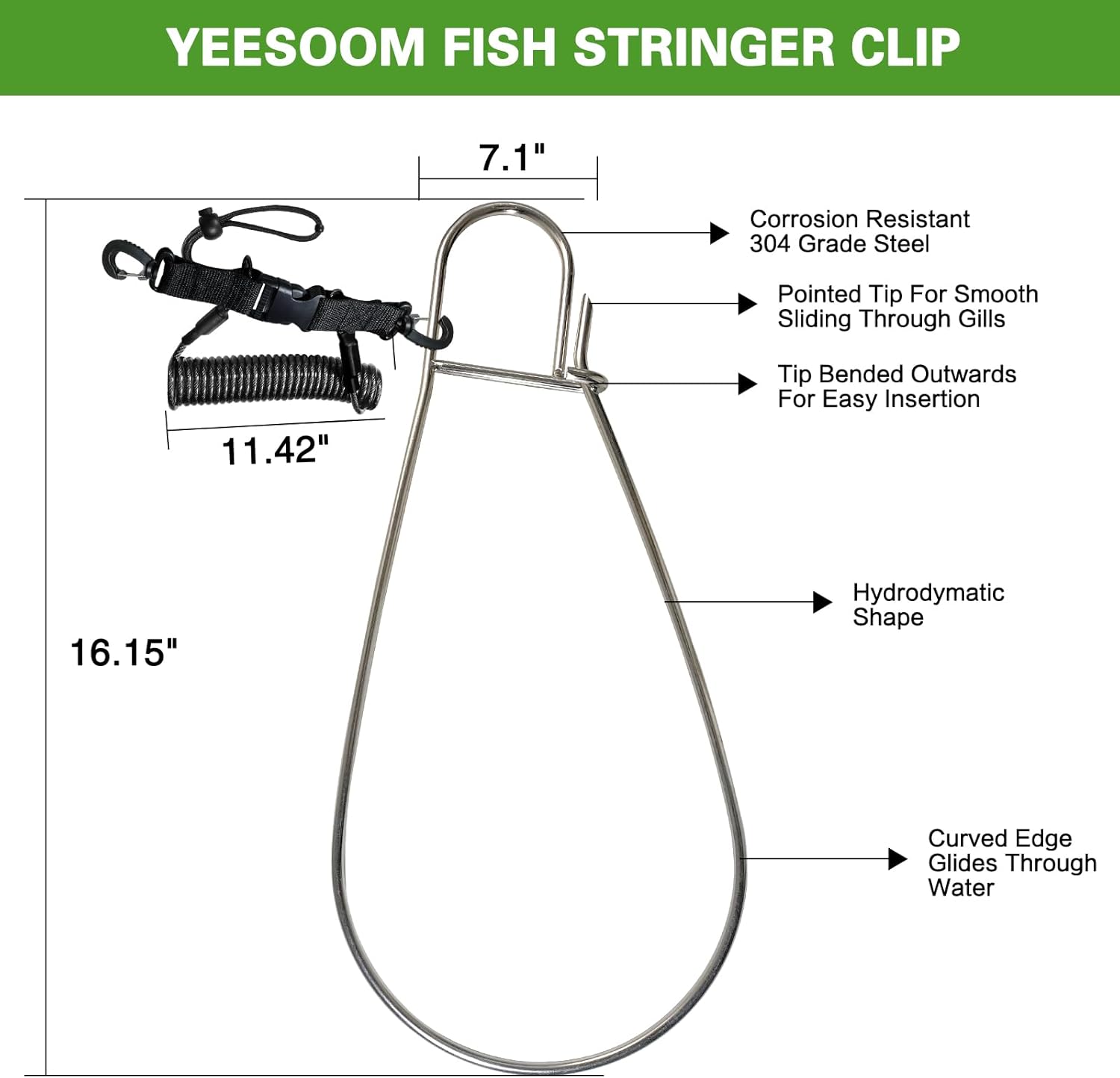 78 inch Steel Core Fish Rope Clip