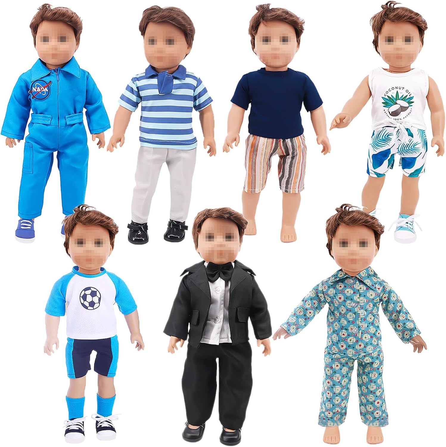 7 Sets 45.72cm Boy Doll Clothing