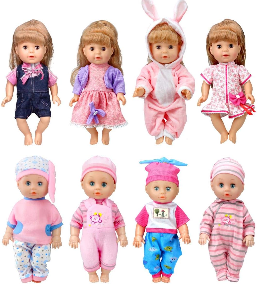 8 Pack 12" Baby Doll Clothing