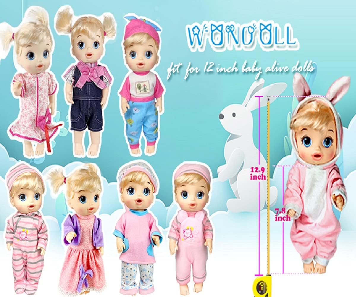 8 Pack 12" Baby Doll Clothing