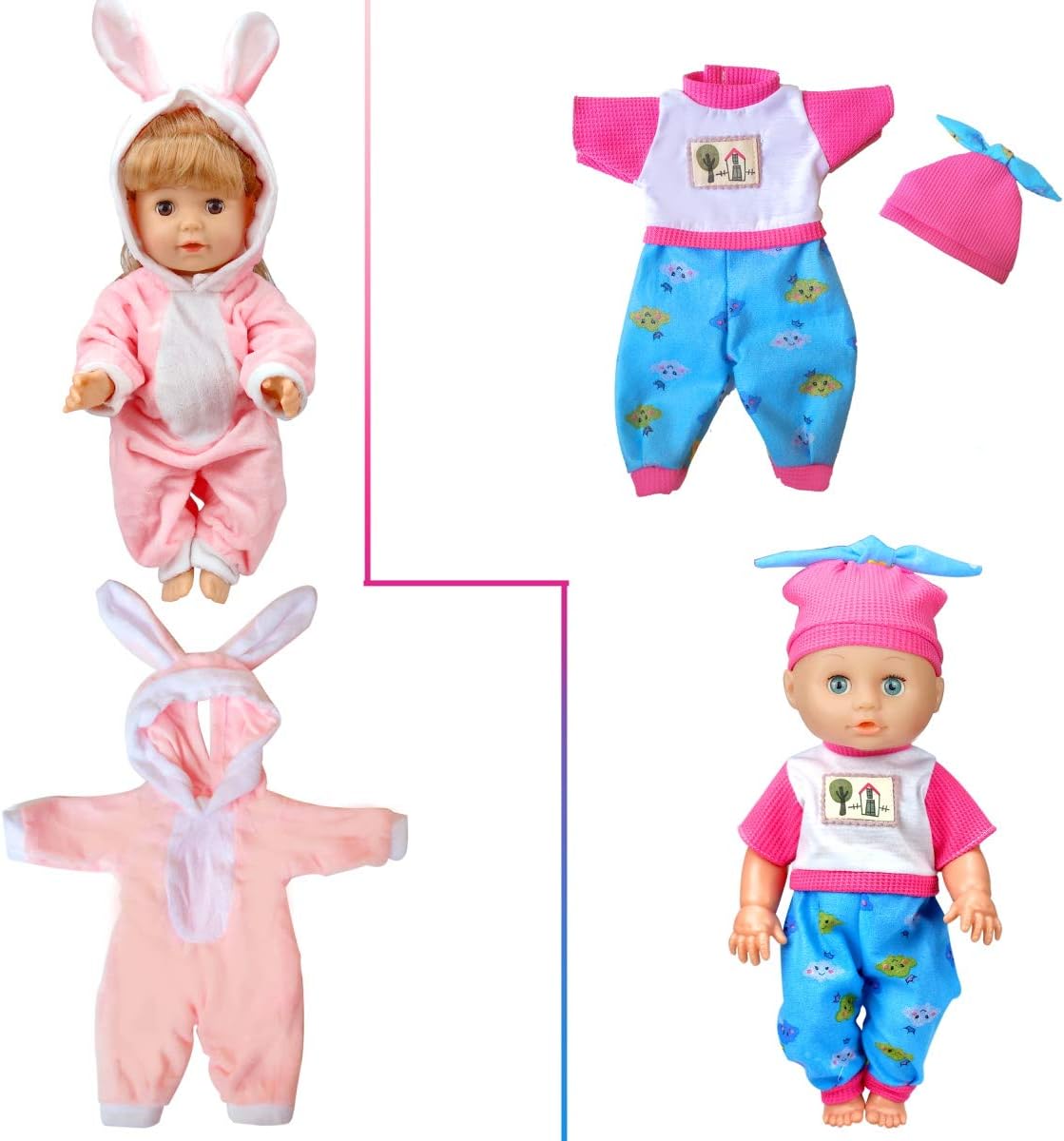 8 Pack 12" Baby Doll Clothing