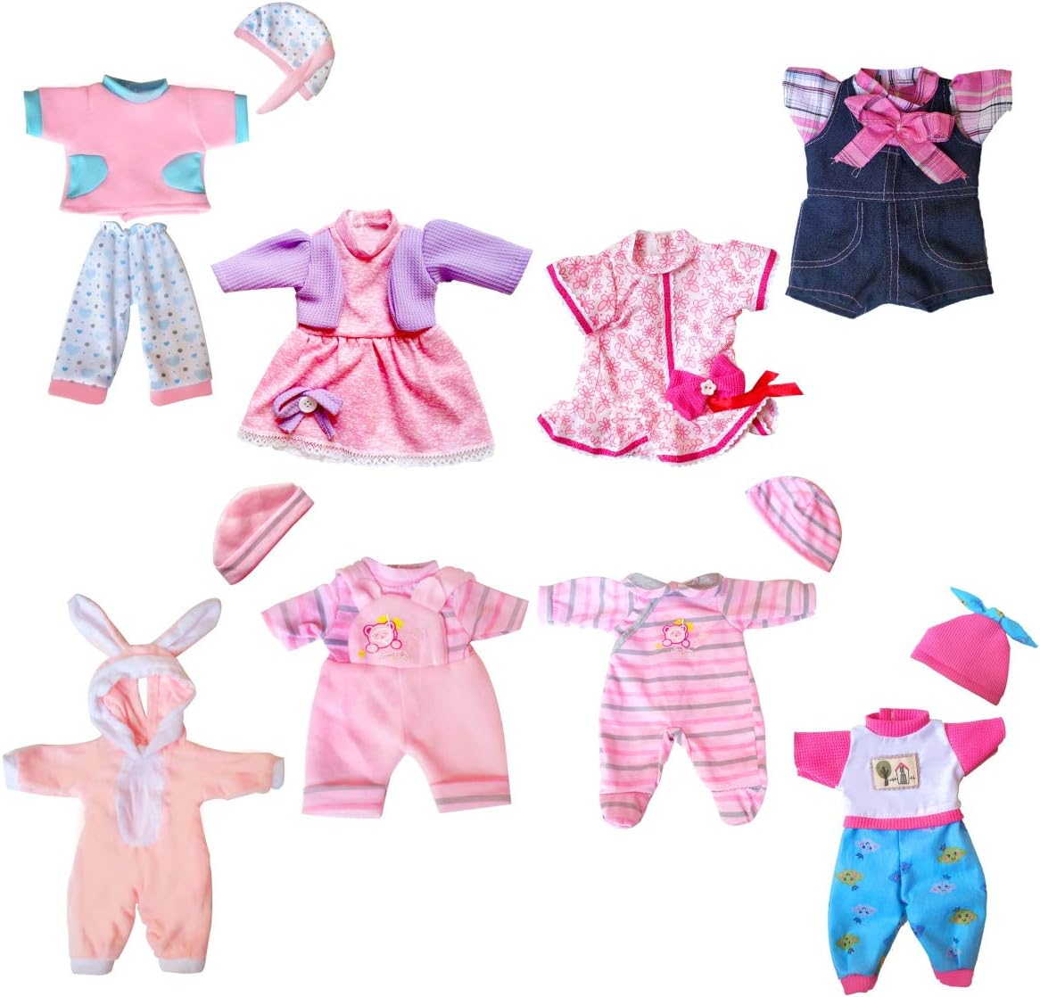 8 Pack 12" Baby Doll Clothing