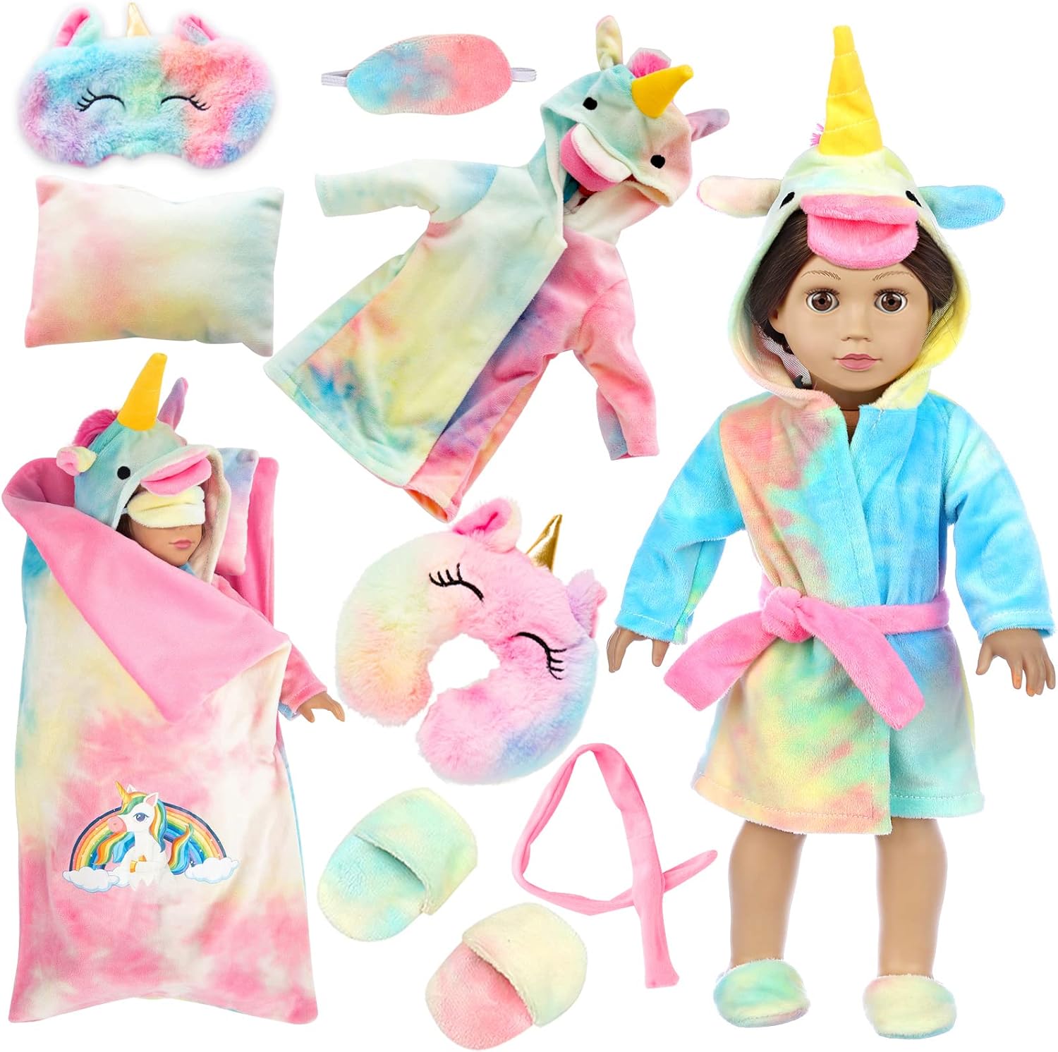 American 18" Doll Clothes and Sleeping Bag Set