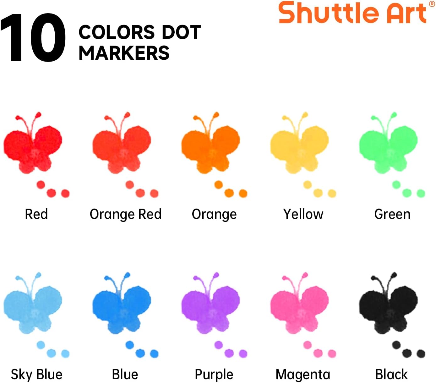 10 Color Washable Dot Markers for Toddlers