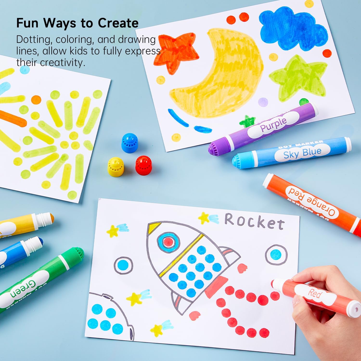 10 Color Washable Dot Markers for Toddlers