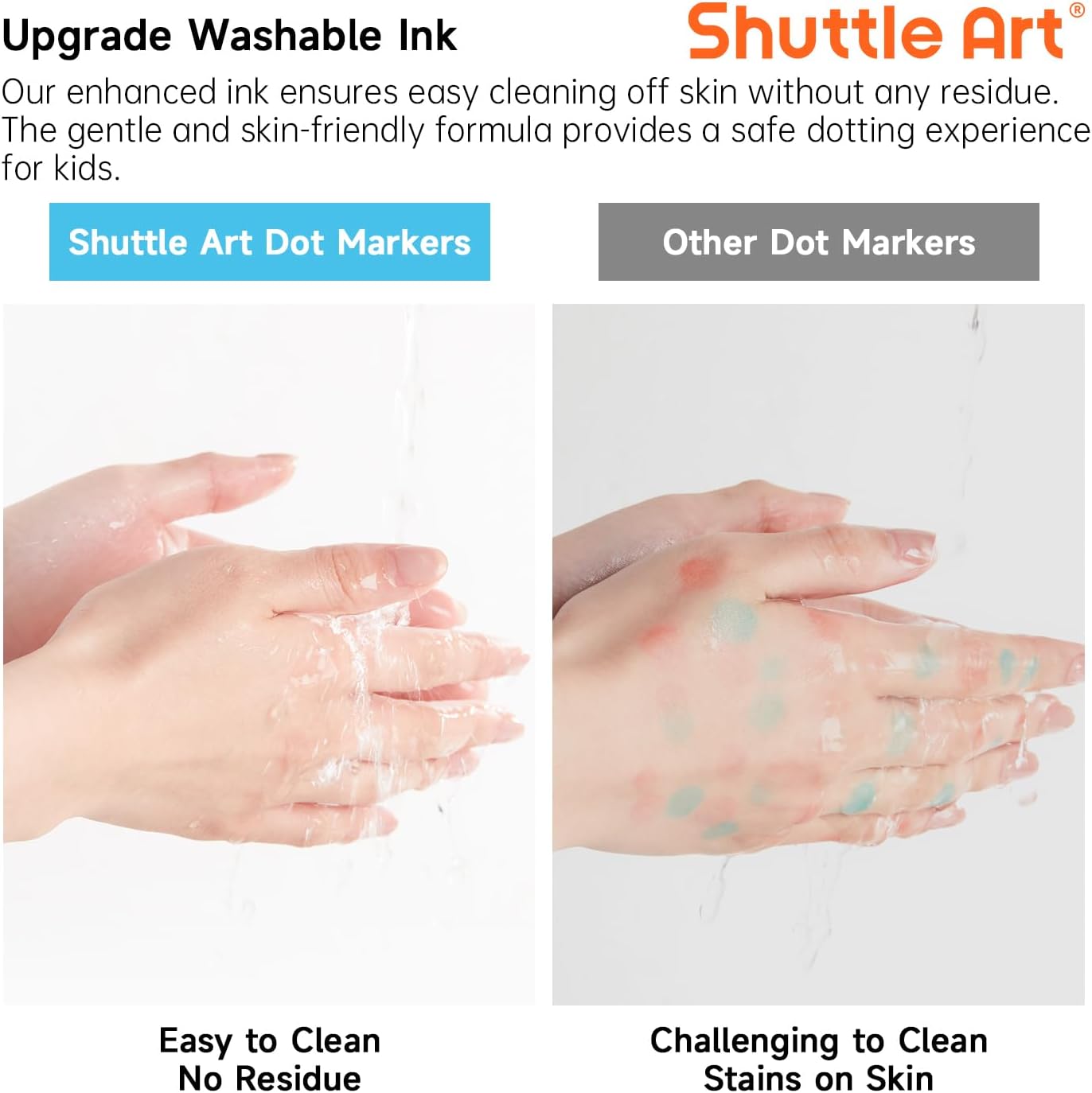 10 Color Washable Dot Markers for Toddlers