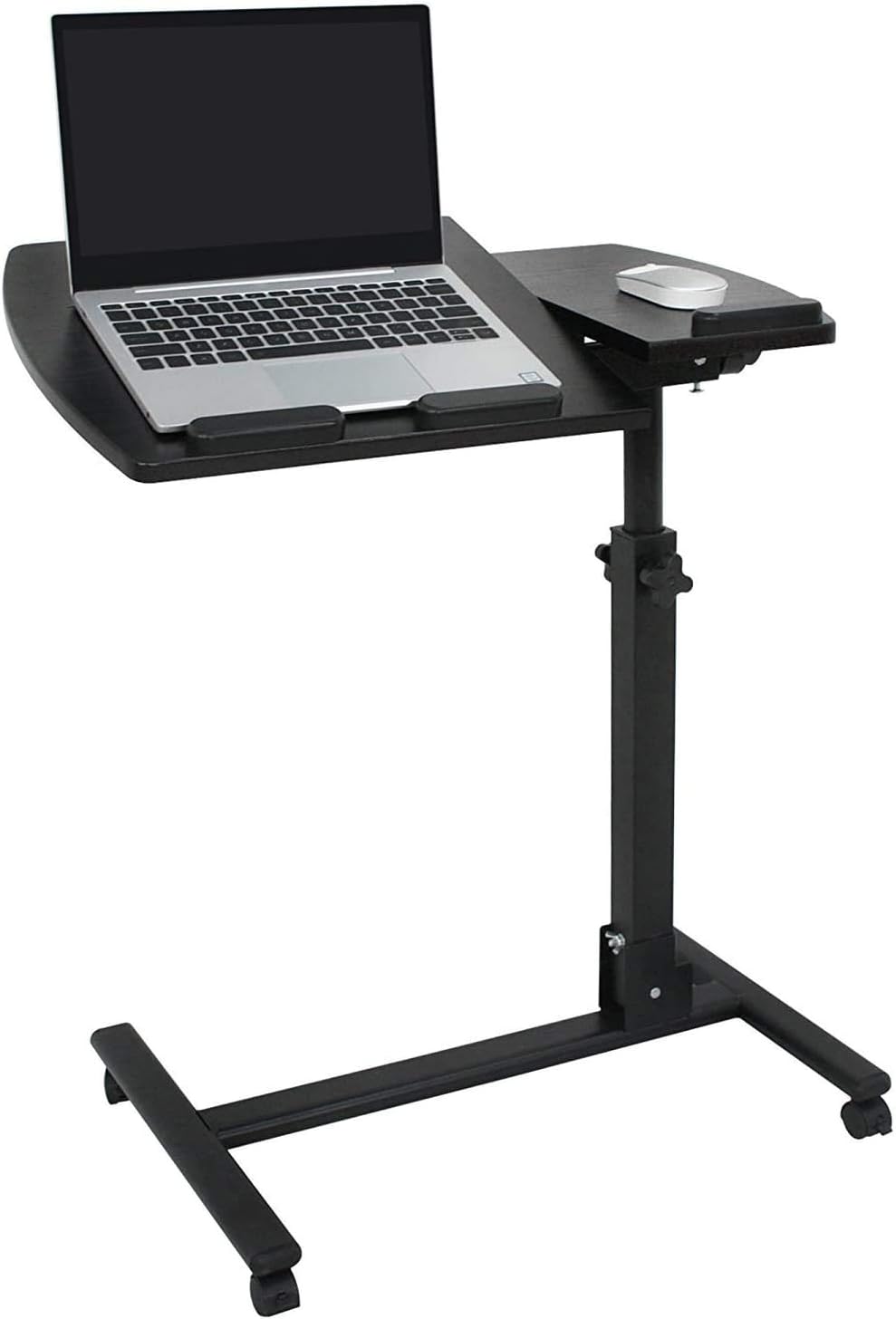 Mobile Laptop Stand with Bed Table Rolling Table Cart Adjustable Sit Vertical Laptop Desk Bedside Table, Height Adjustable 24 inch (about 60.9 cm) to 35 inch (about 88.9 cm).