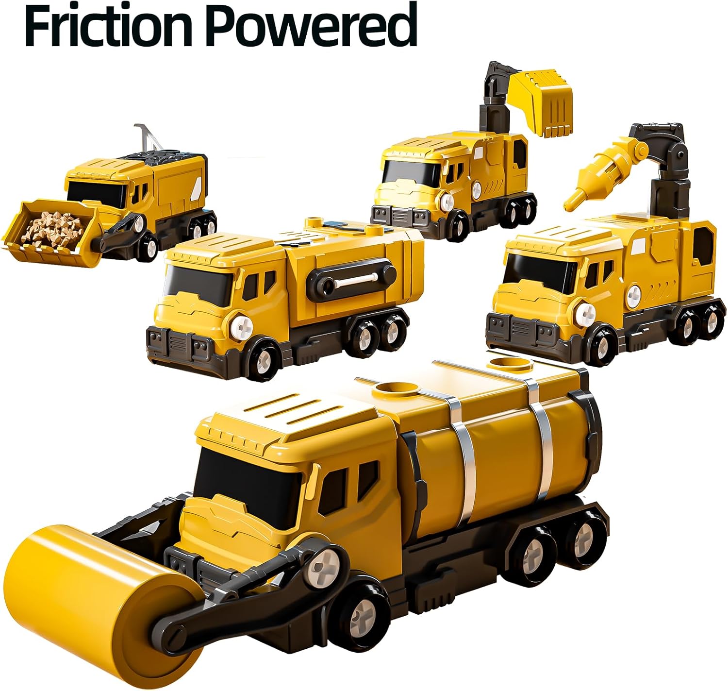 Children's Construction Vehicles, Transforming Robot, Ages 3-7