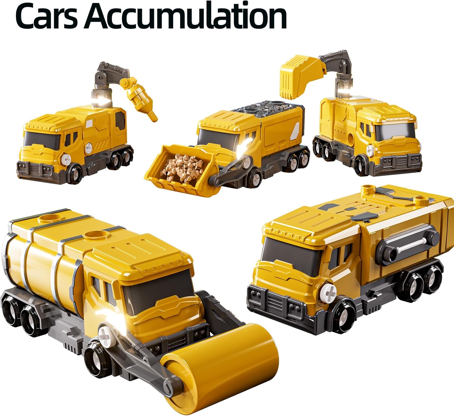 Children's Construction Vehicles, Transforming Robot, Ages 3-7