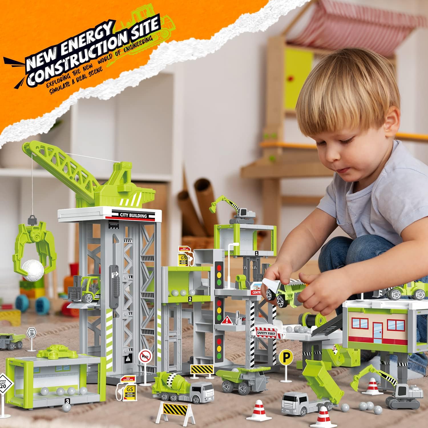 Engineering Vehicle Playset, Educational Toys for Boys 3-8
