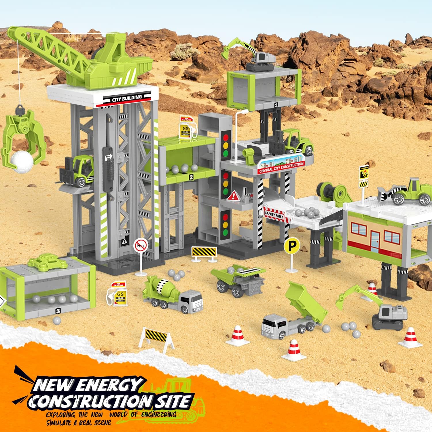 Engineering Vehicle Playset, Educational Toys for Boys 3-8