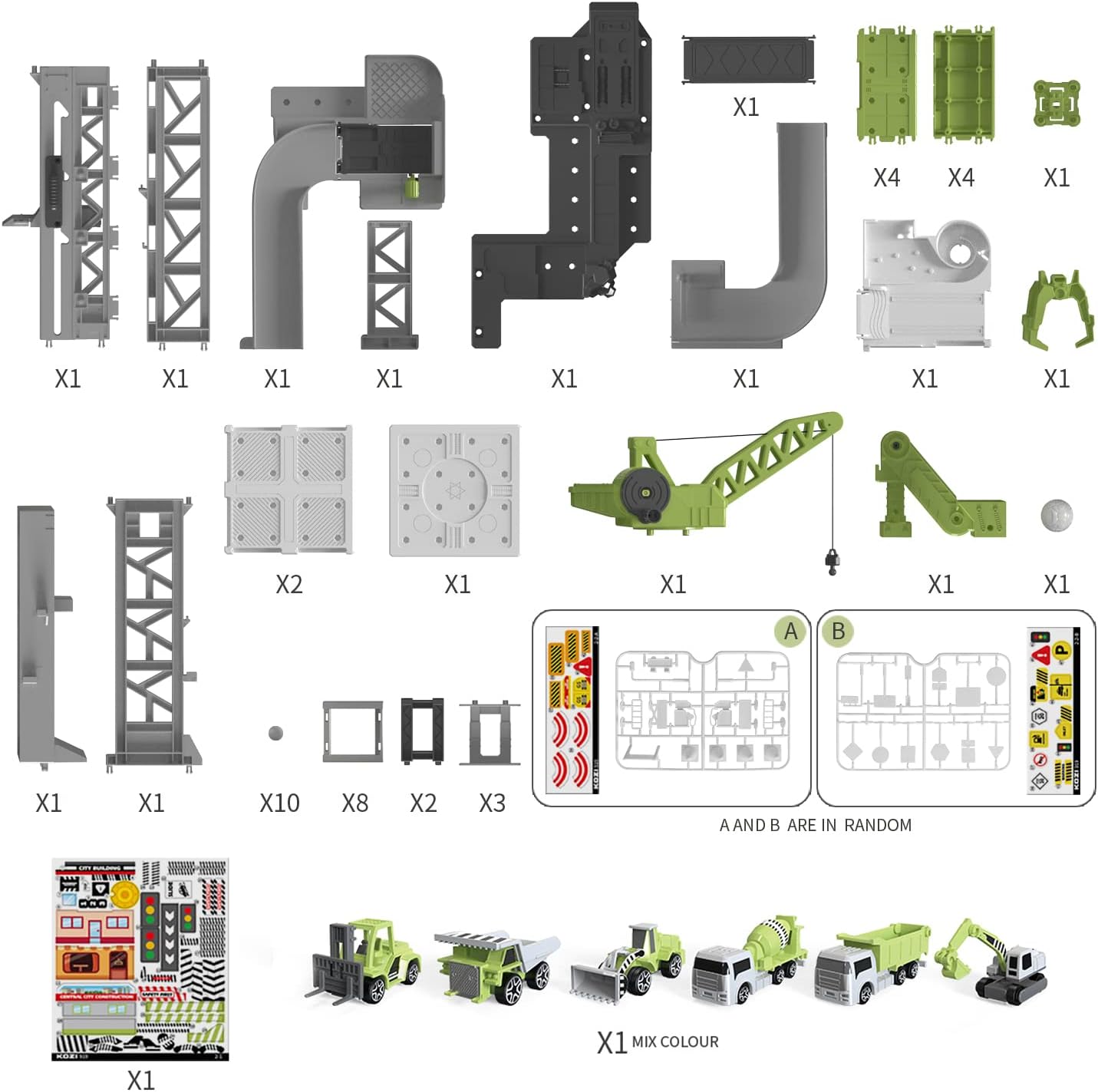 Engineering Vehicle Playset, Educational Toys for Boys 3-8