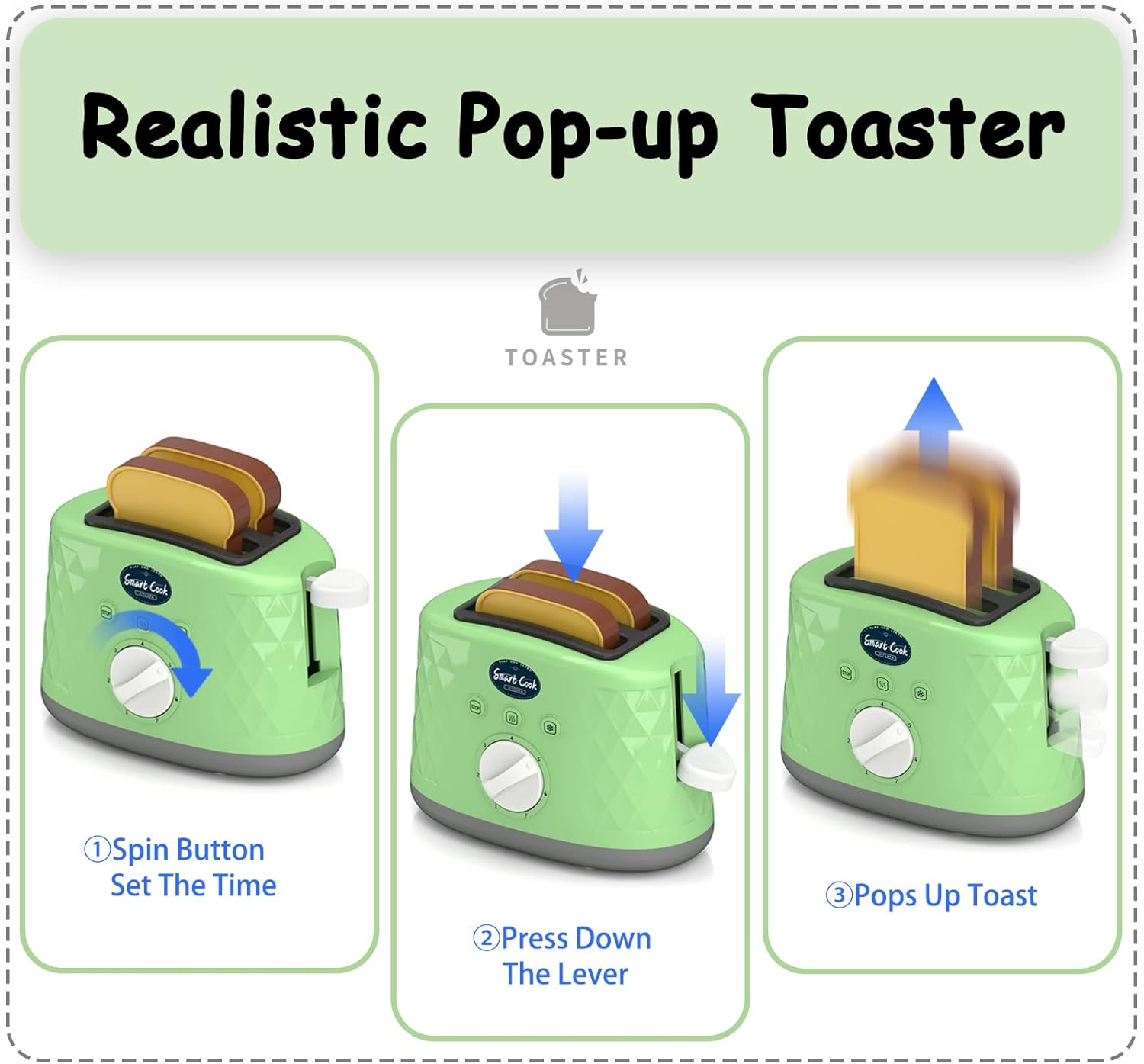 Toy Toaster with Pop Up Toast