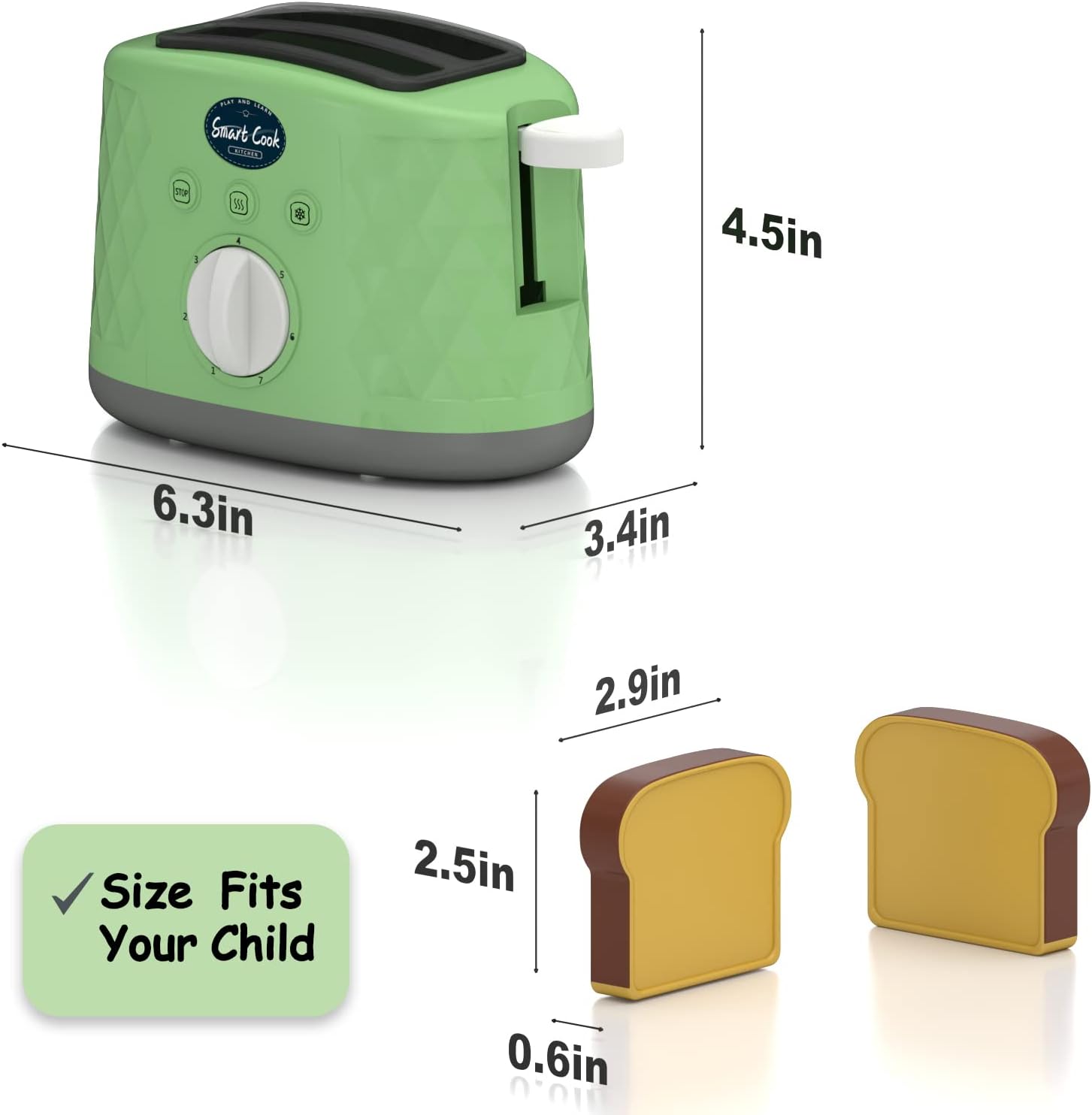Toy Toaster with Pop Up Toast