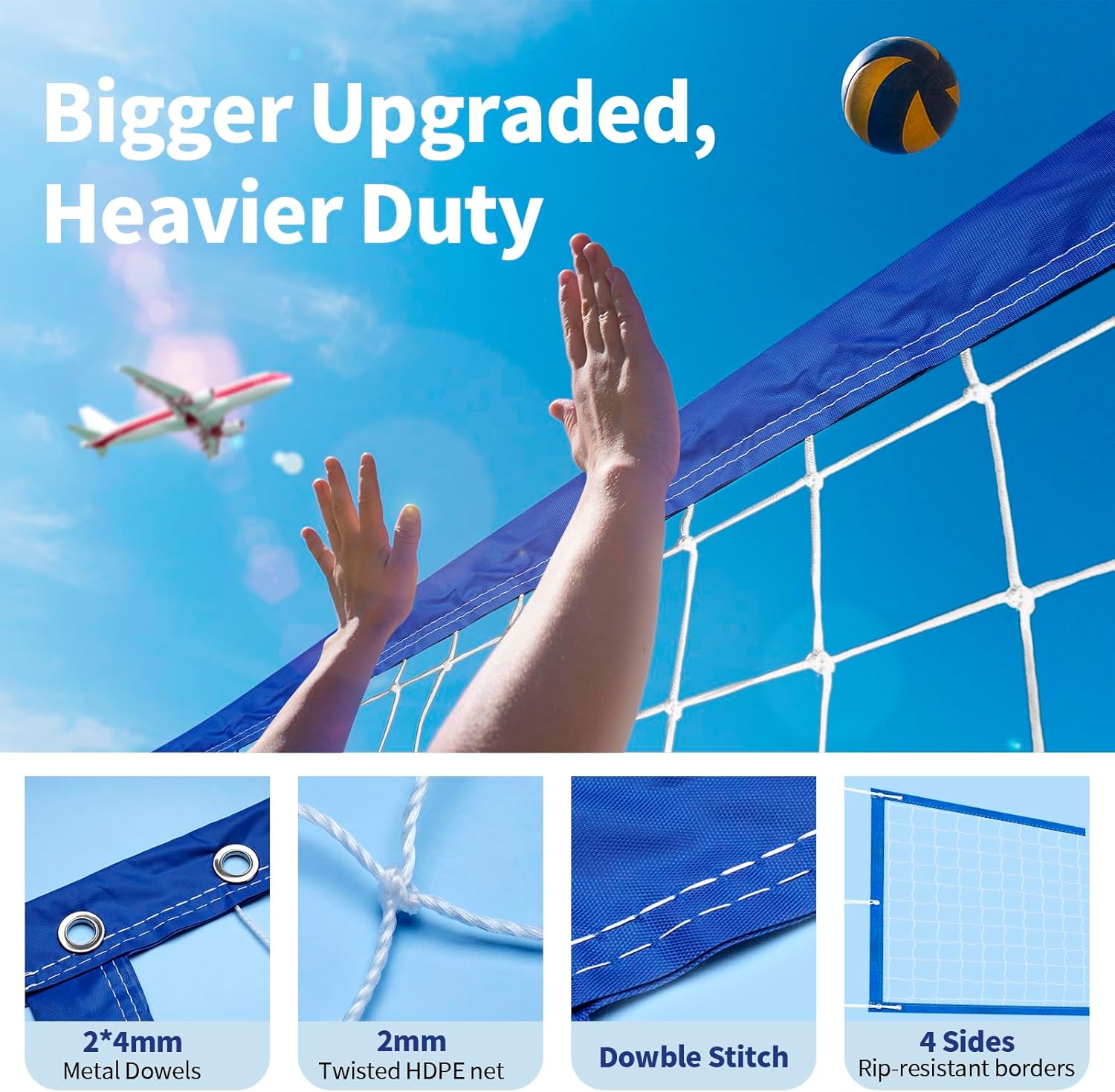 Pro Volleyball Net, 32x3 ft, Heavy Duty