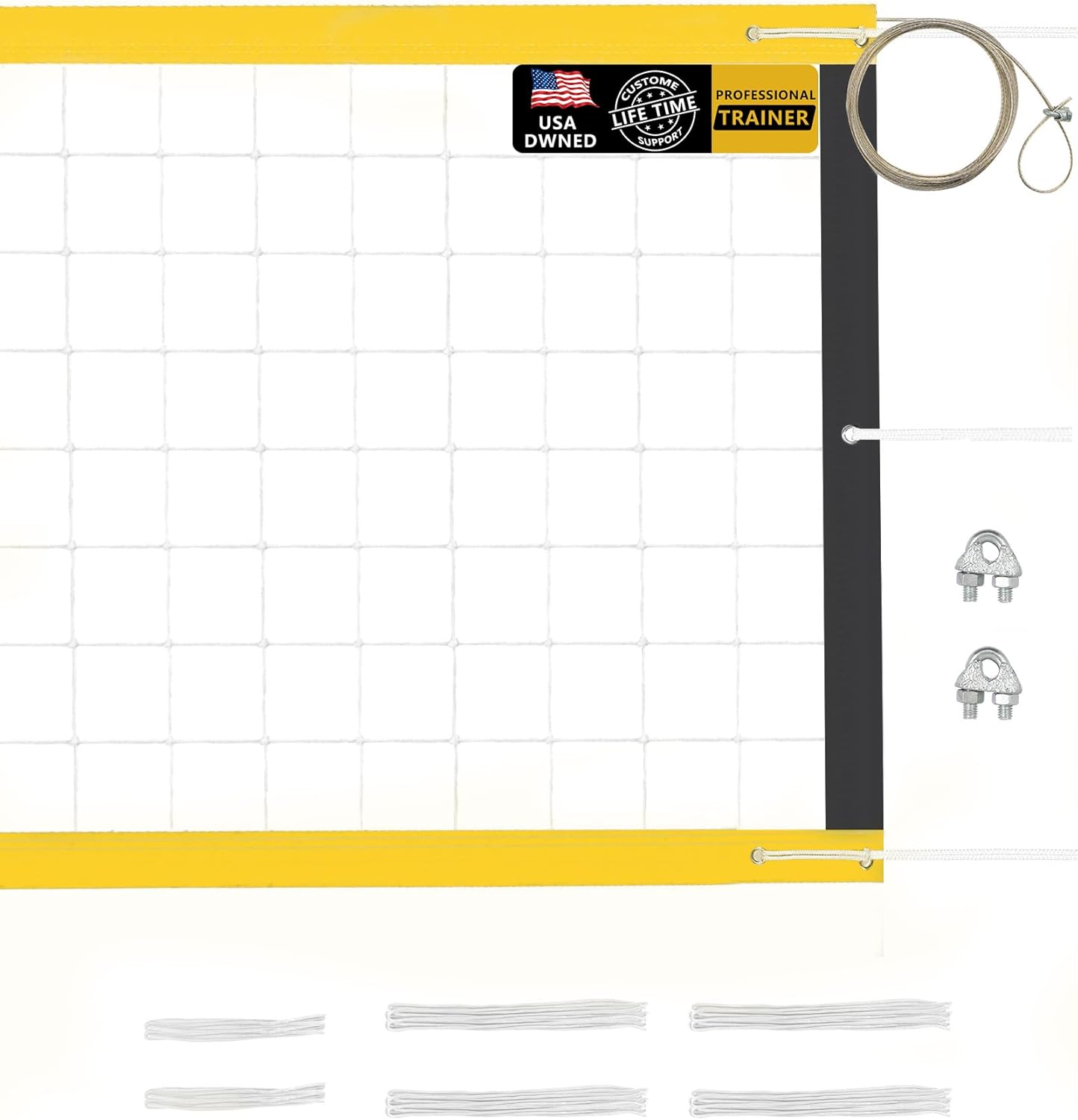 Professional Volleyball Net, 46 ft Cable