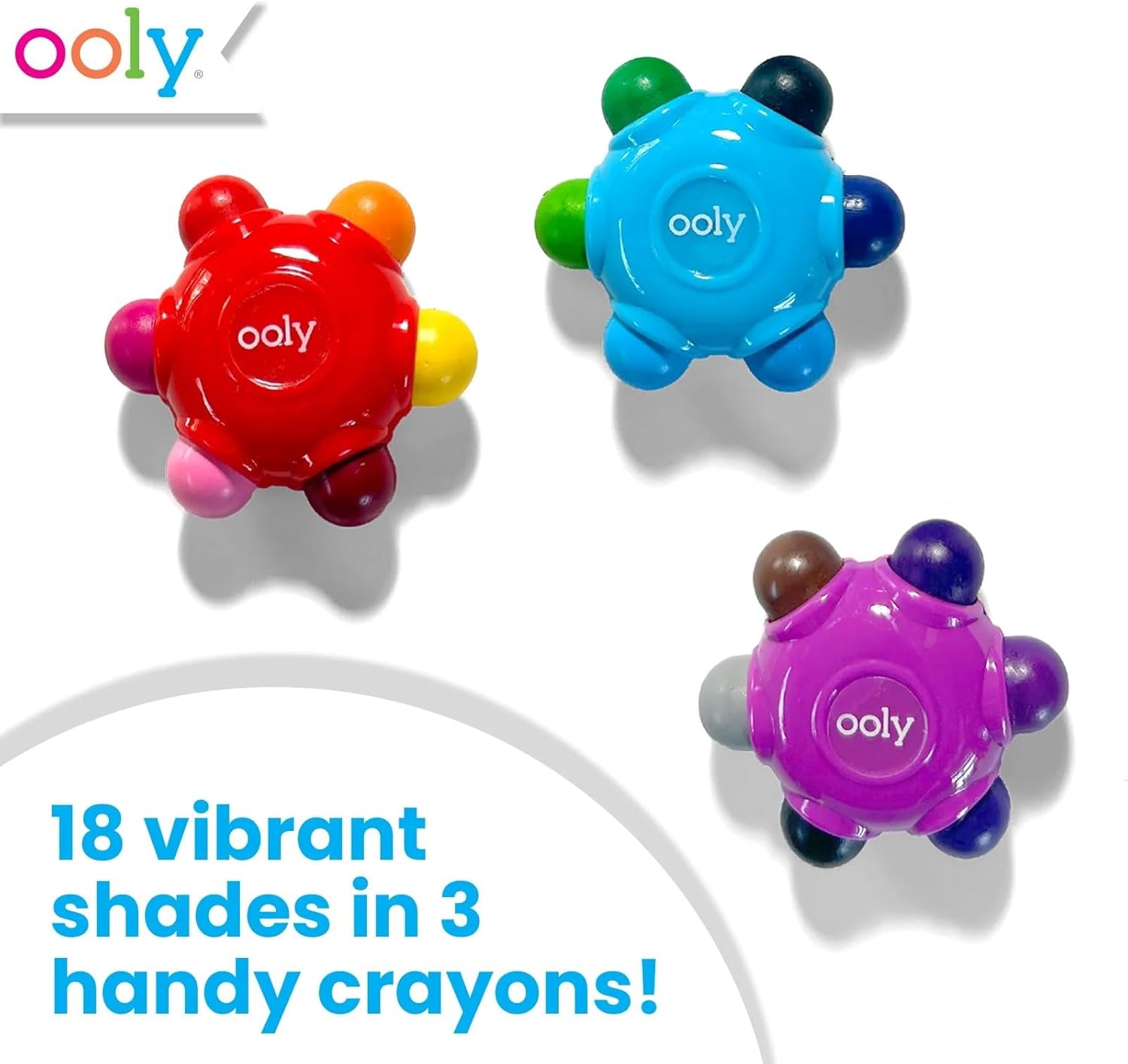 3 Crayons, Color Burst Grip, 18 Colors